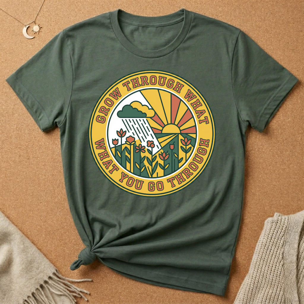 Grow Through What You Go Through Weather Badge Tee