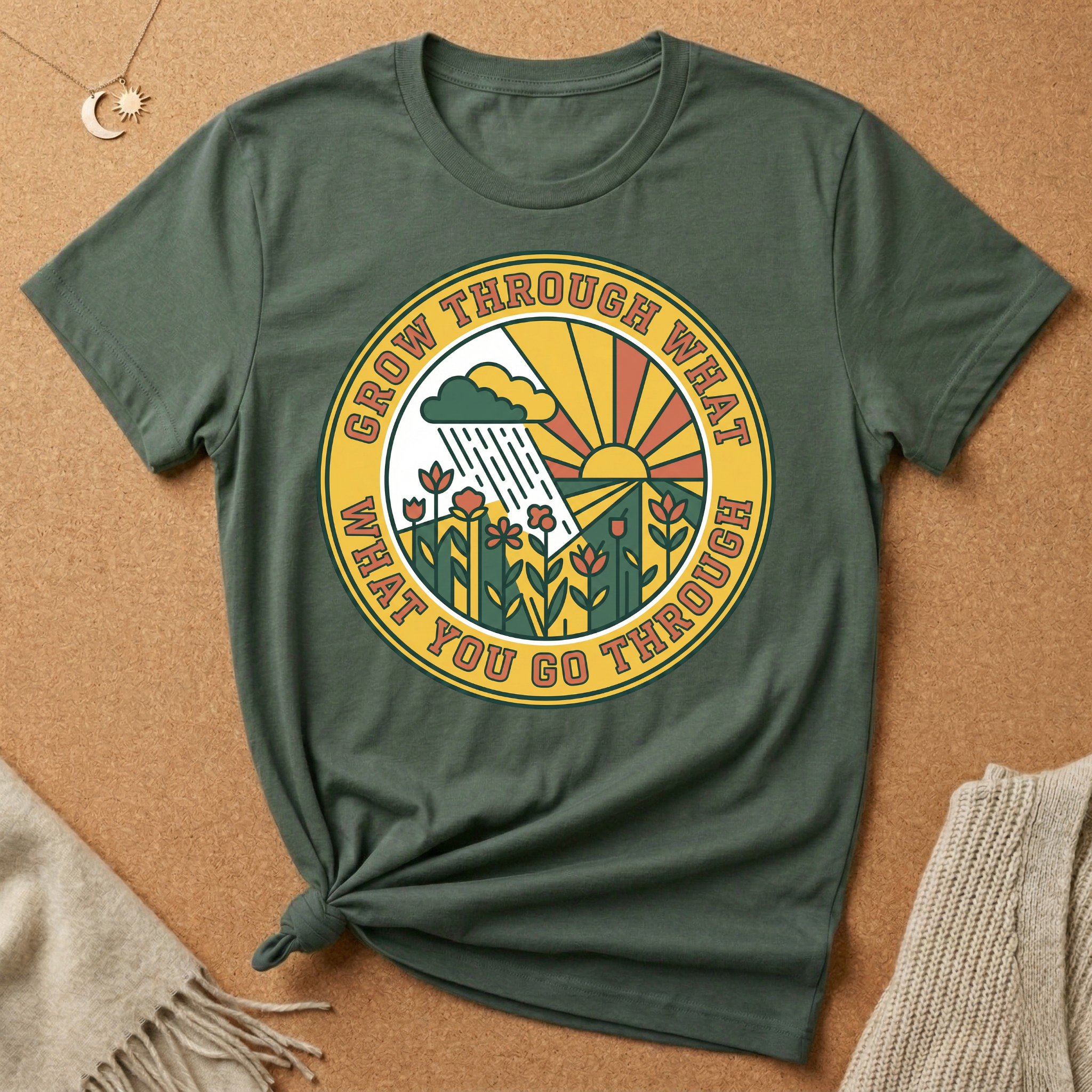 Grow Through What You Go Through Weather Badge Tee