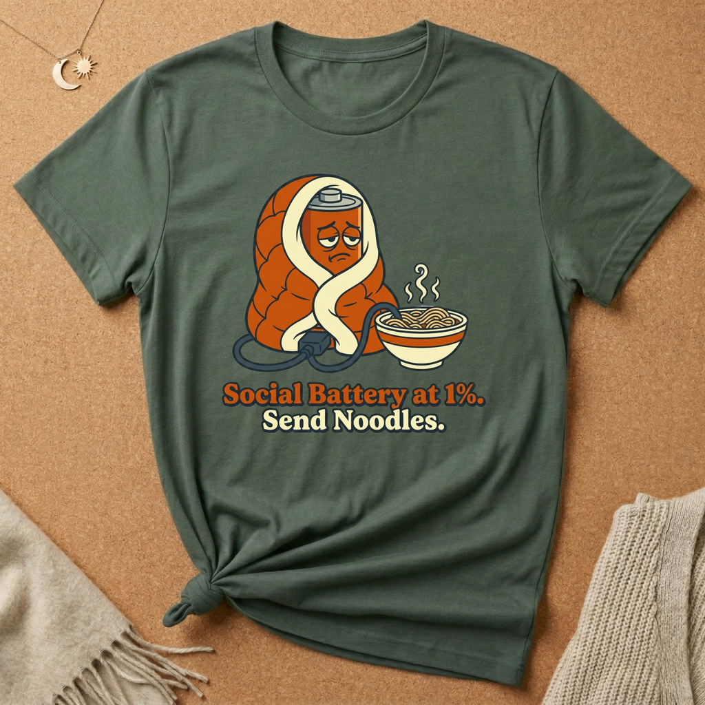 Send Noodles Social Battery in Blanket Tee
