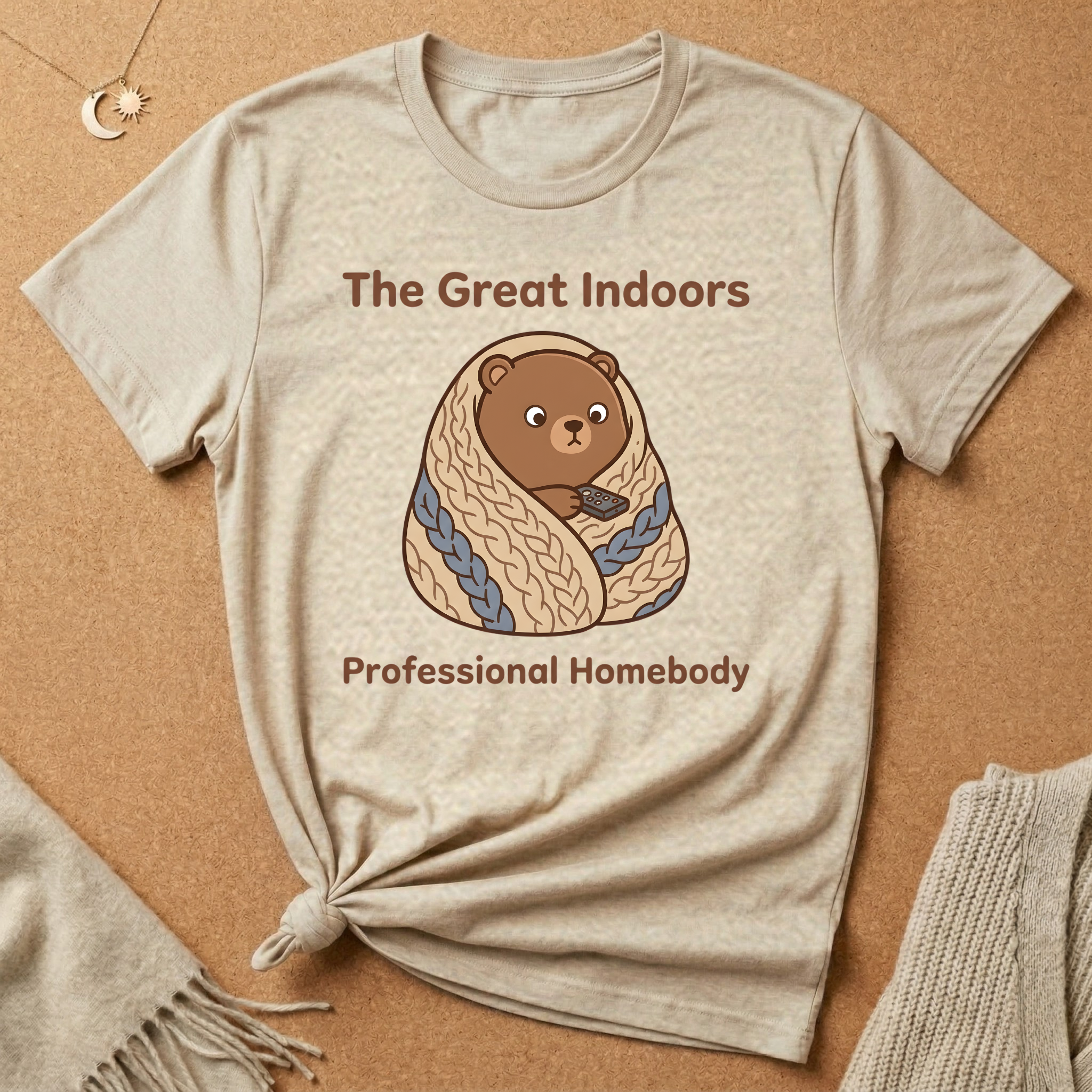 The Great Indoors Tee – "Professional Homebody" Cozy Bear Tee
