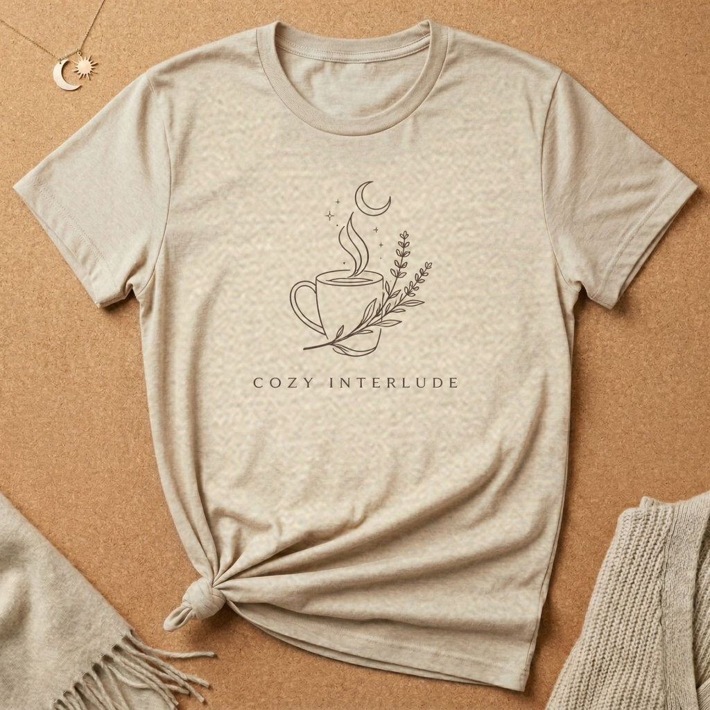 Cozy Interlude with moon and mug Tee
