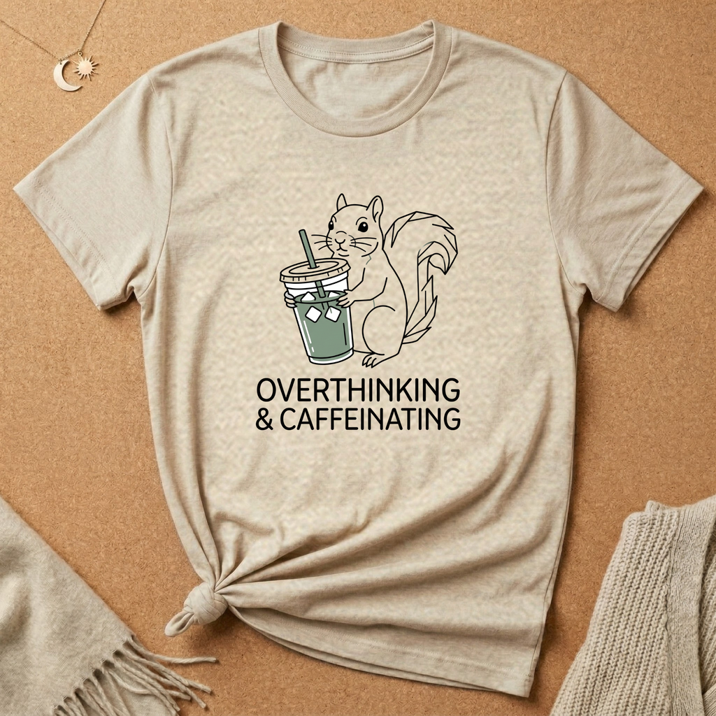 Overthinking and Caffeinating Squirrel Tee