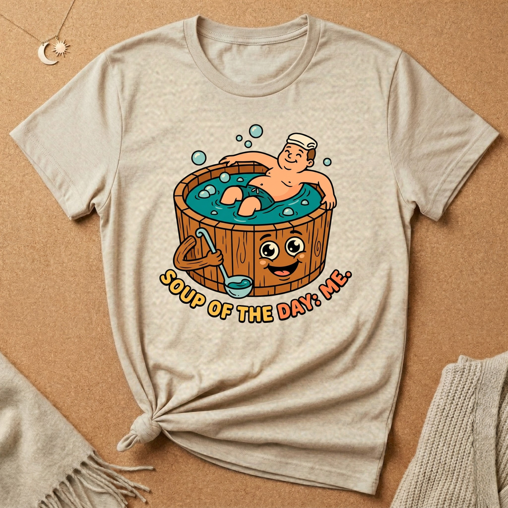 Soup of the Day: Me. Hot tub Tee