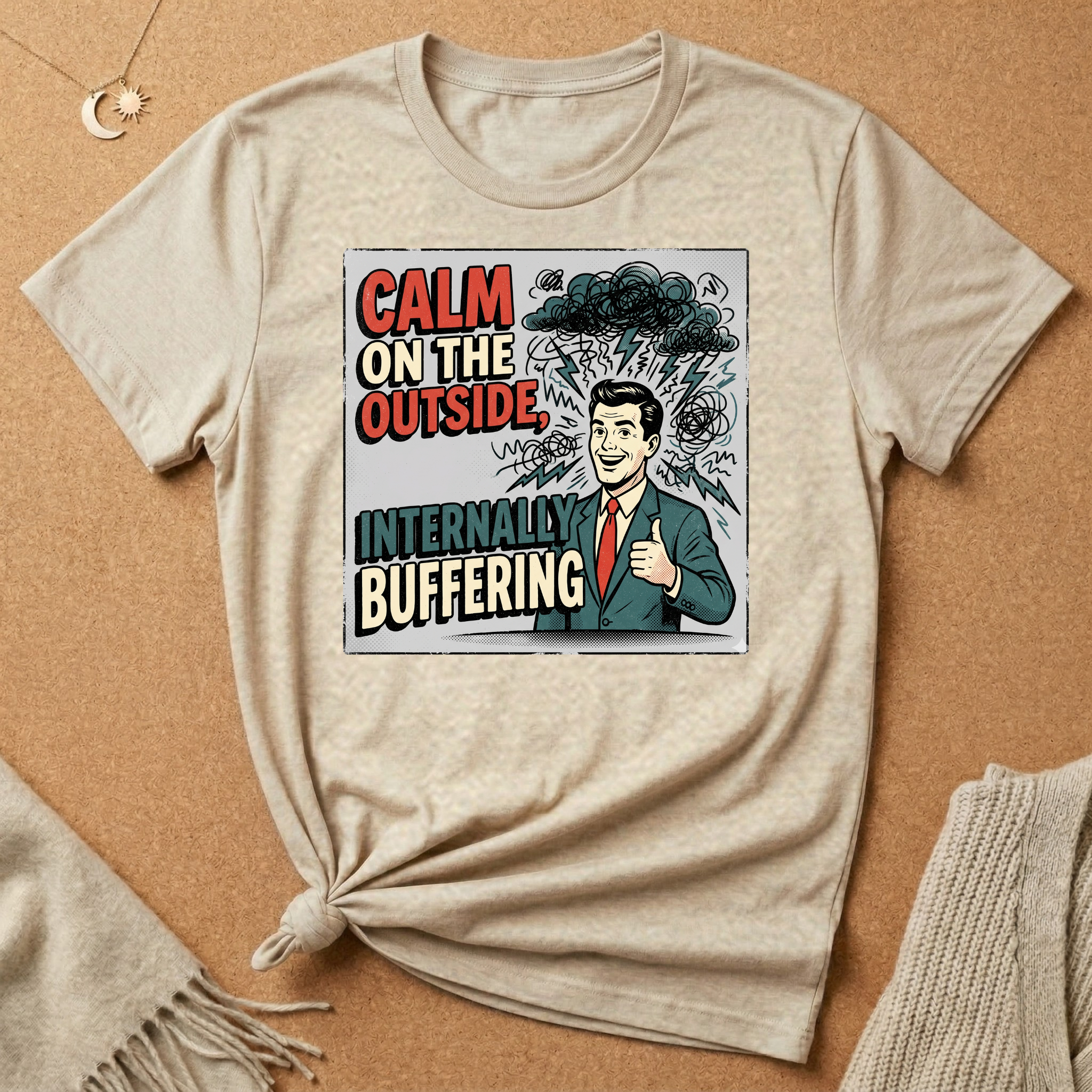 Calm on the Outside, Internally Buffering Vintage Ad Tee