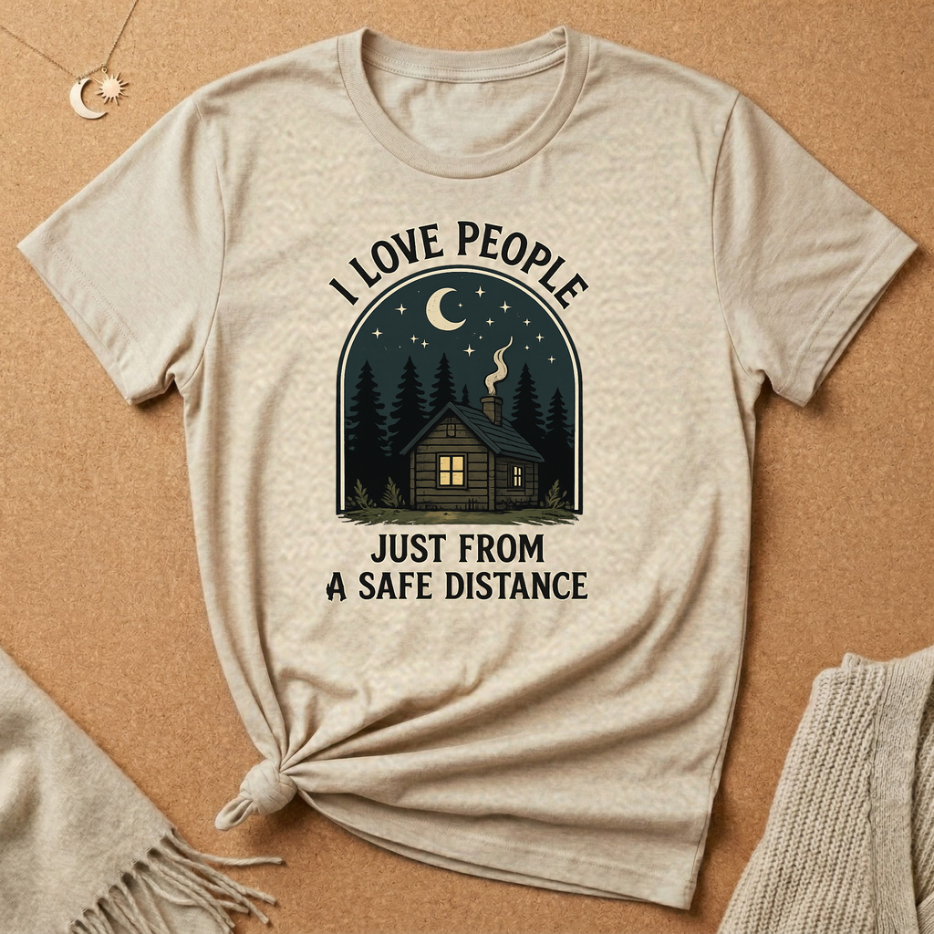 I Love People Just From a Safe Distance Cabin Tee