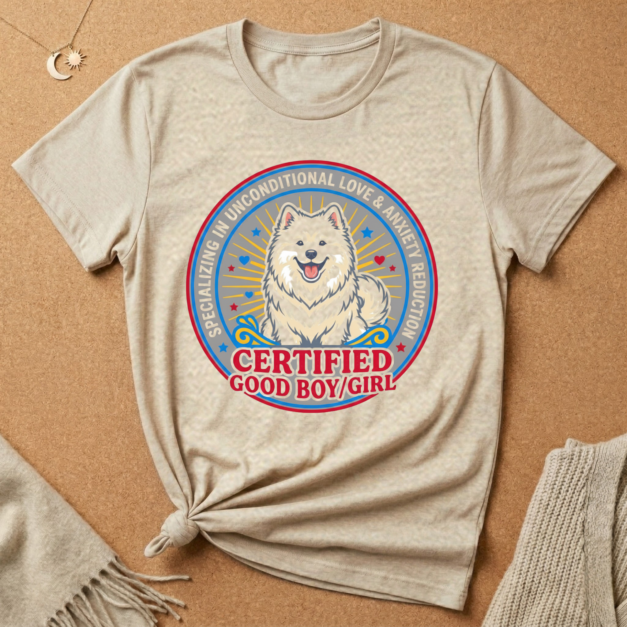 Certified Good Boy Girl Dog Badge Tee