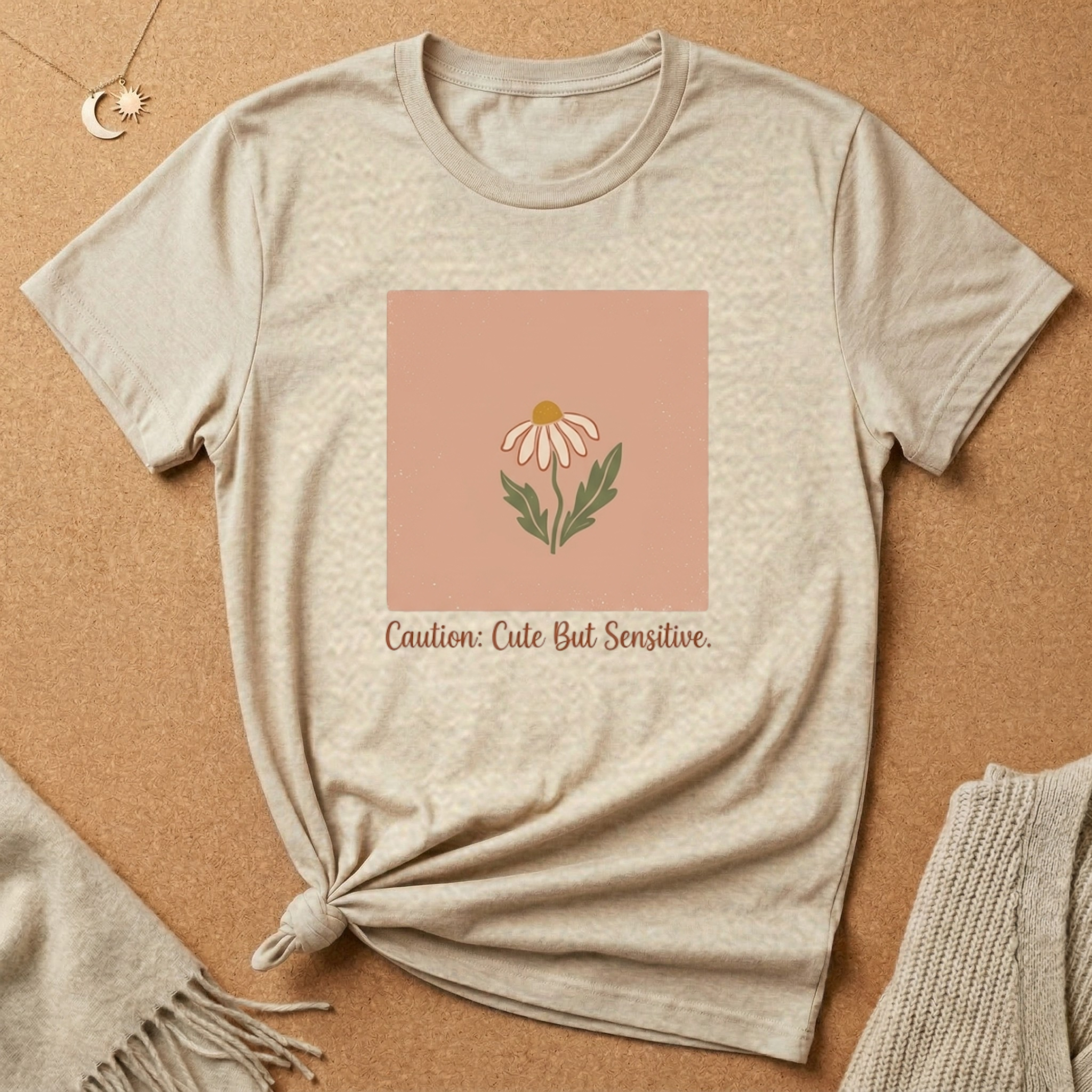 Caution Cute But Sensitive Tee