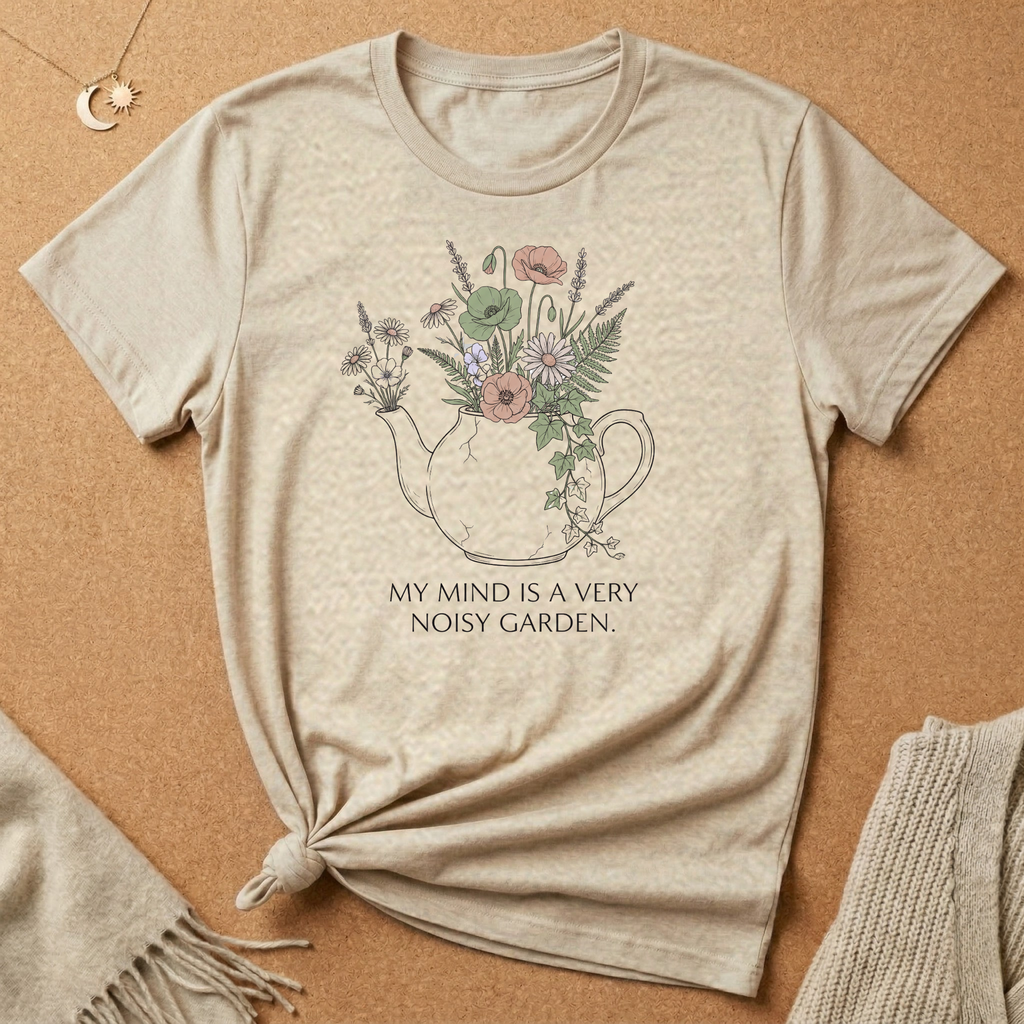 My Mind Is a Very Noisy Garden Teapot Tee