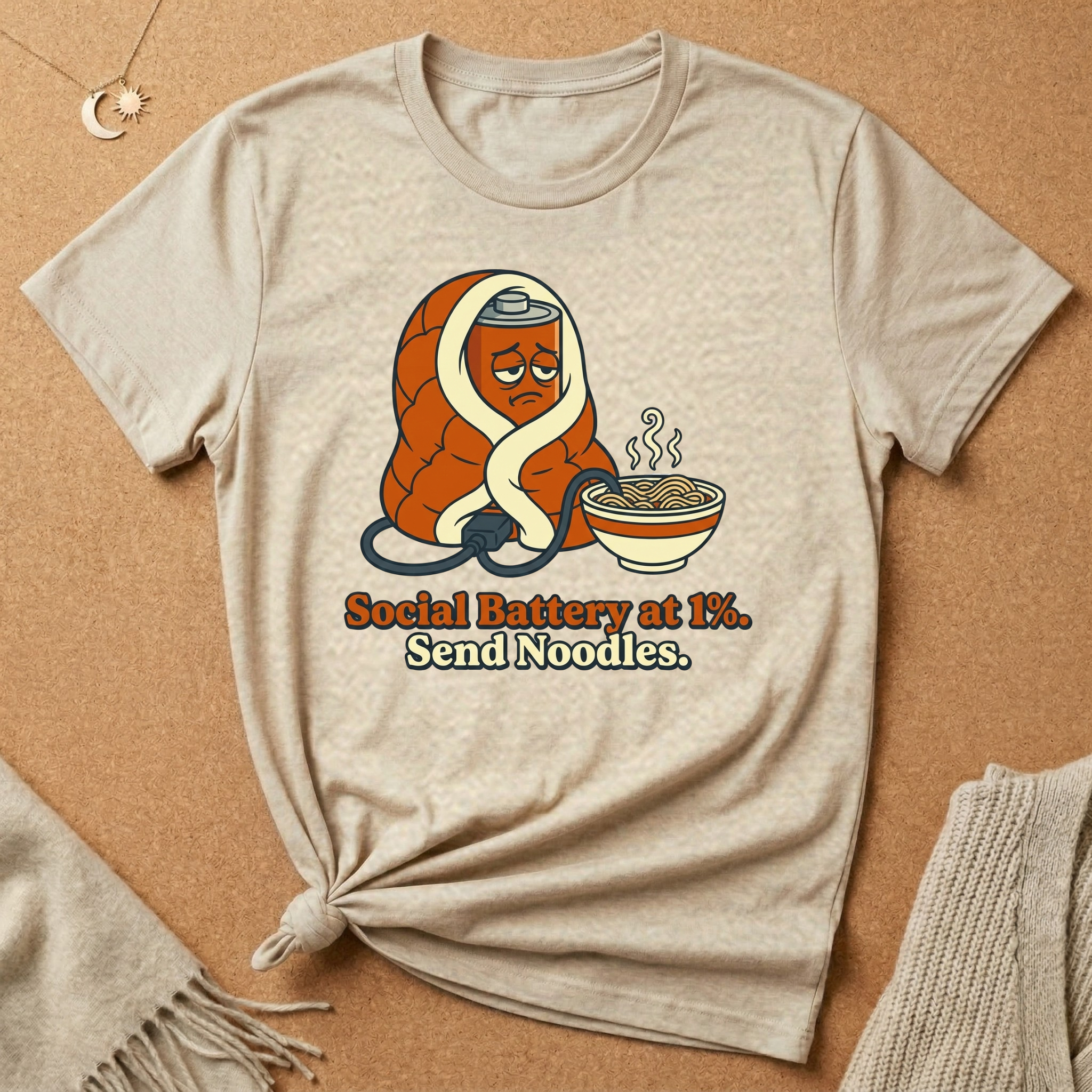 Send Noodles Social Battery in Blanket Tee