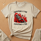 Everything is Fine Skeleton in fire Tee