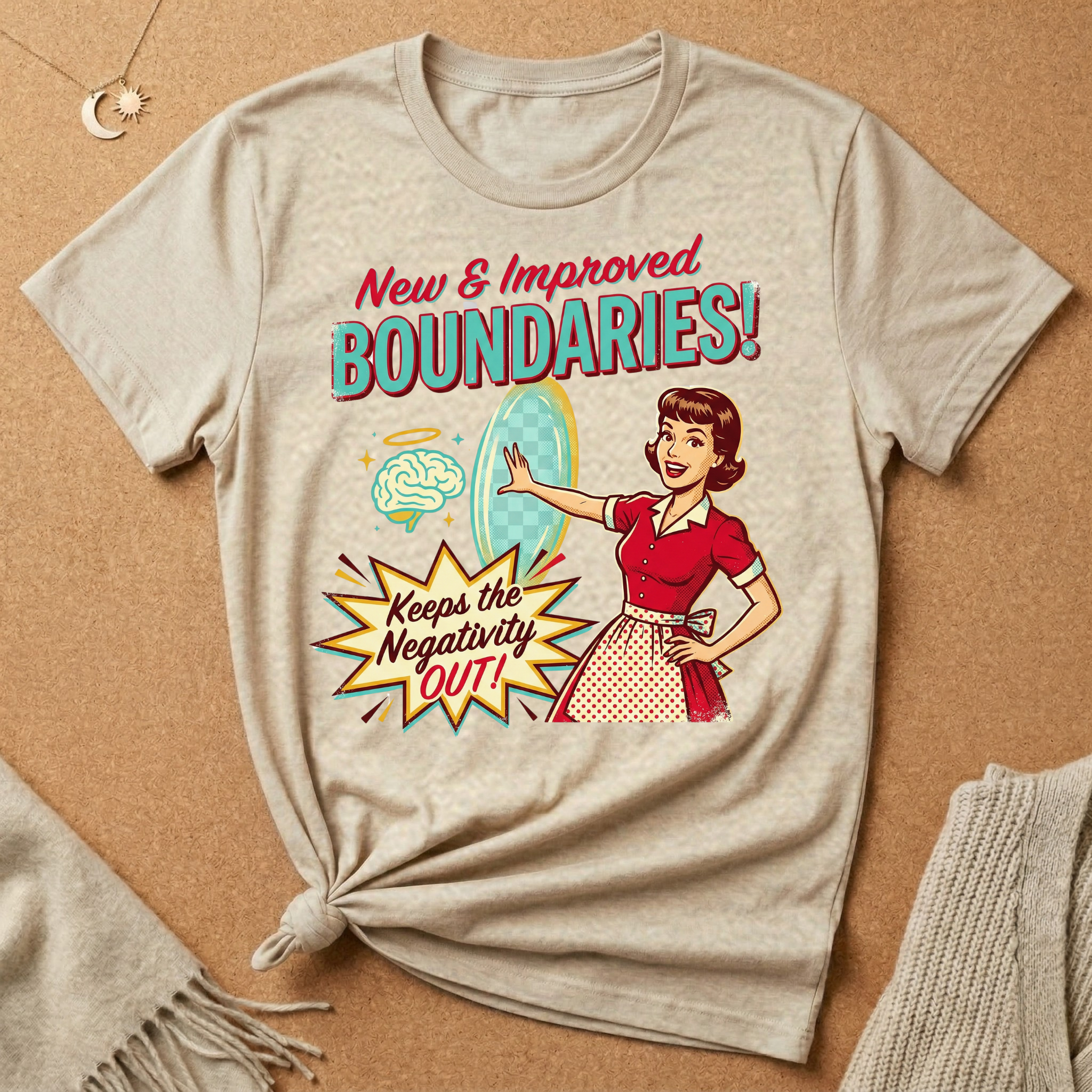 Boundaries Keep Negativity Out Vintage Ad Tee