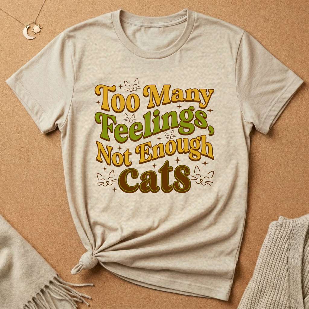 Too Many Feelings, Not Enough Cats Tee
