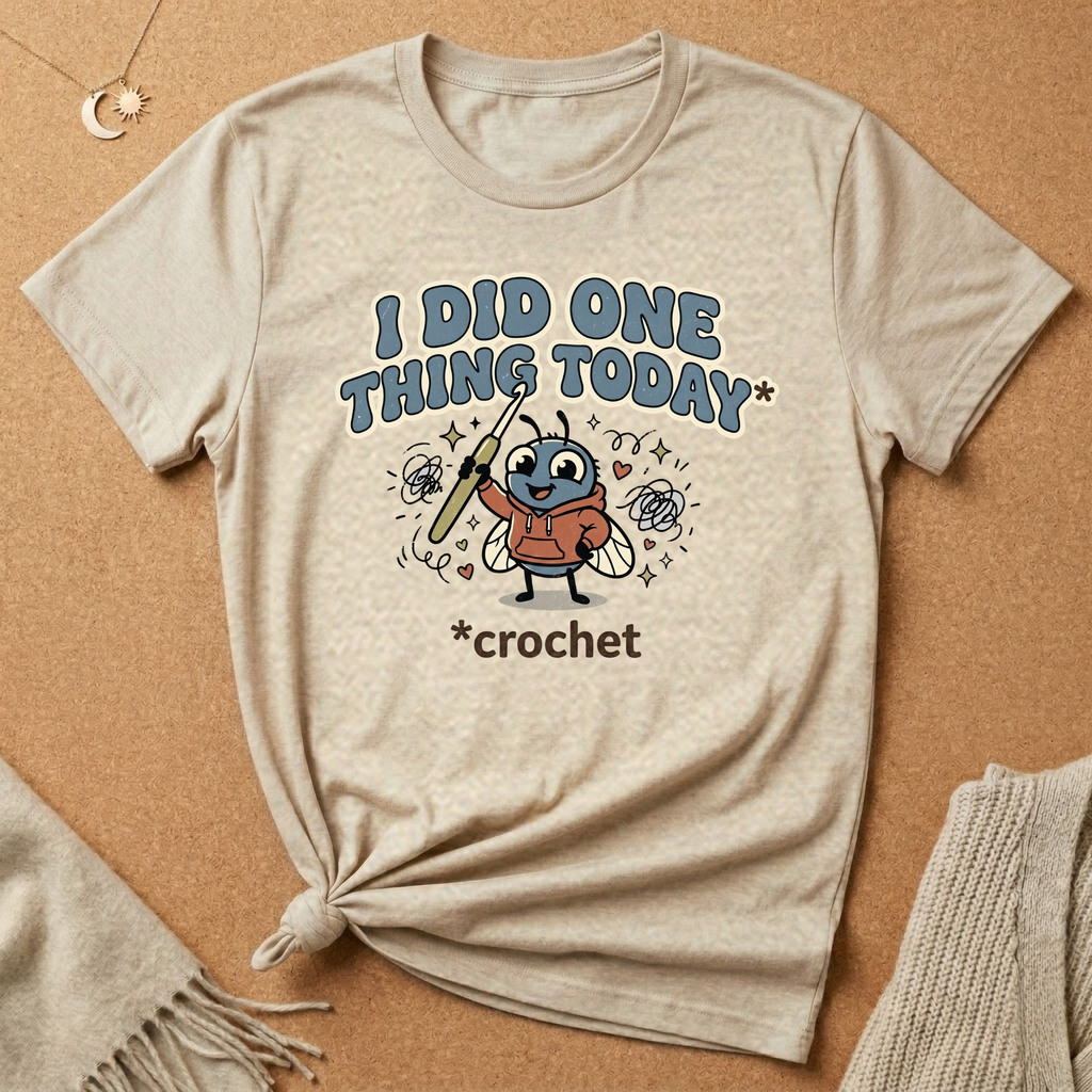 I Did One Thing Today Crochet Bug Tee