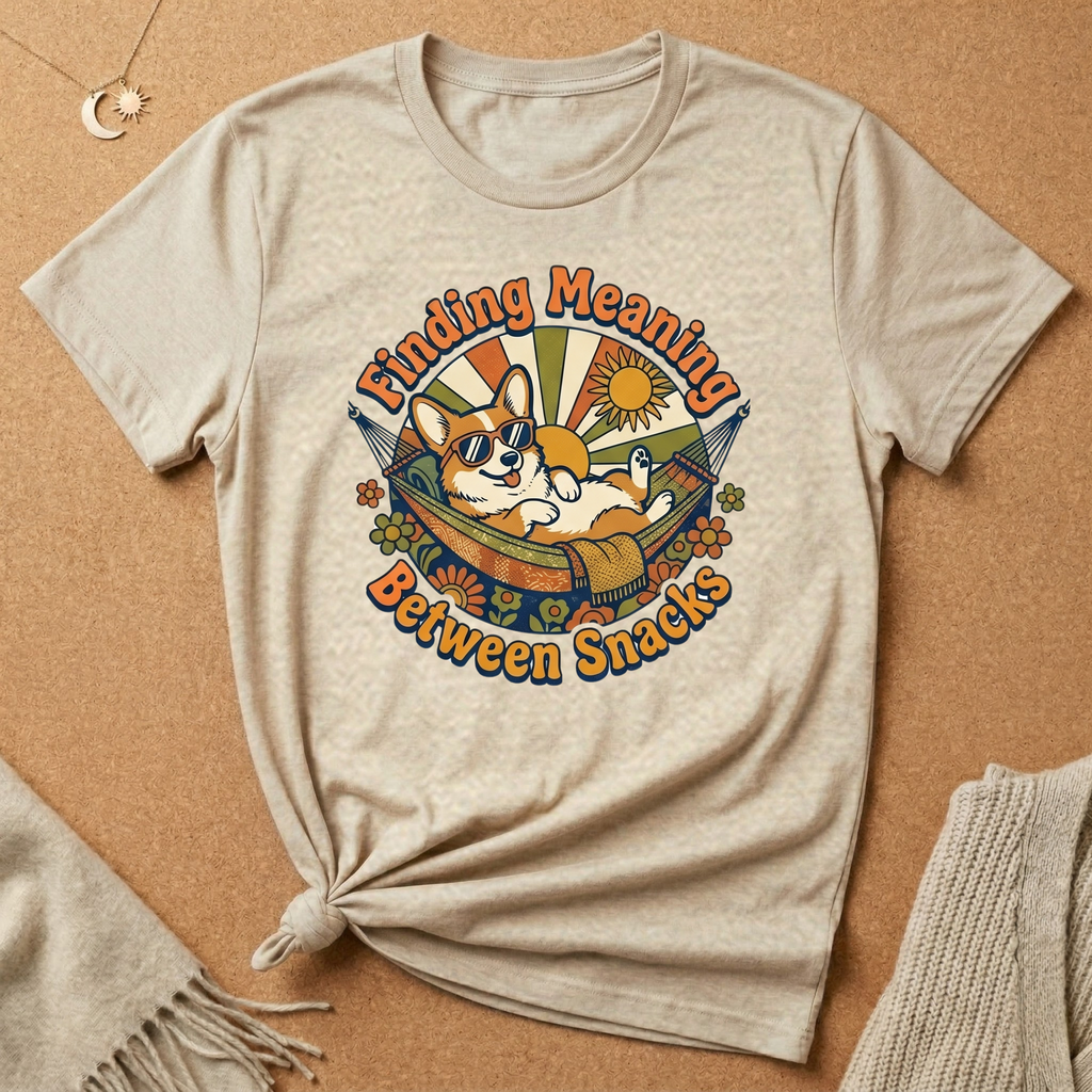 Finding Meaning Between Snacks Chill Corgi Tee