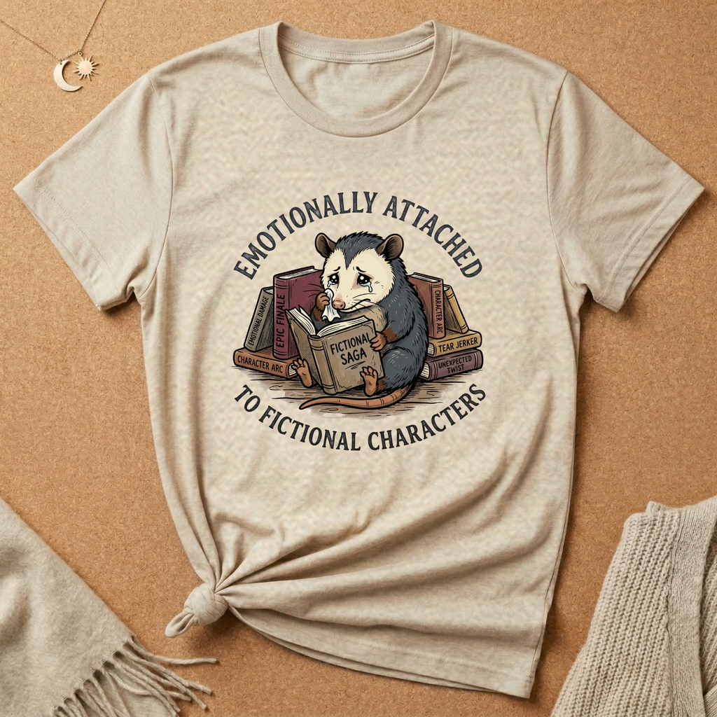 Emotionally Attached to Fictional Characters Opossum Tee