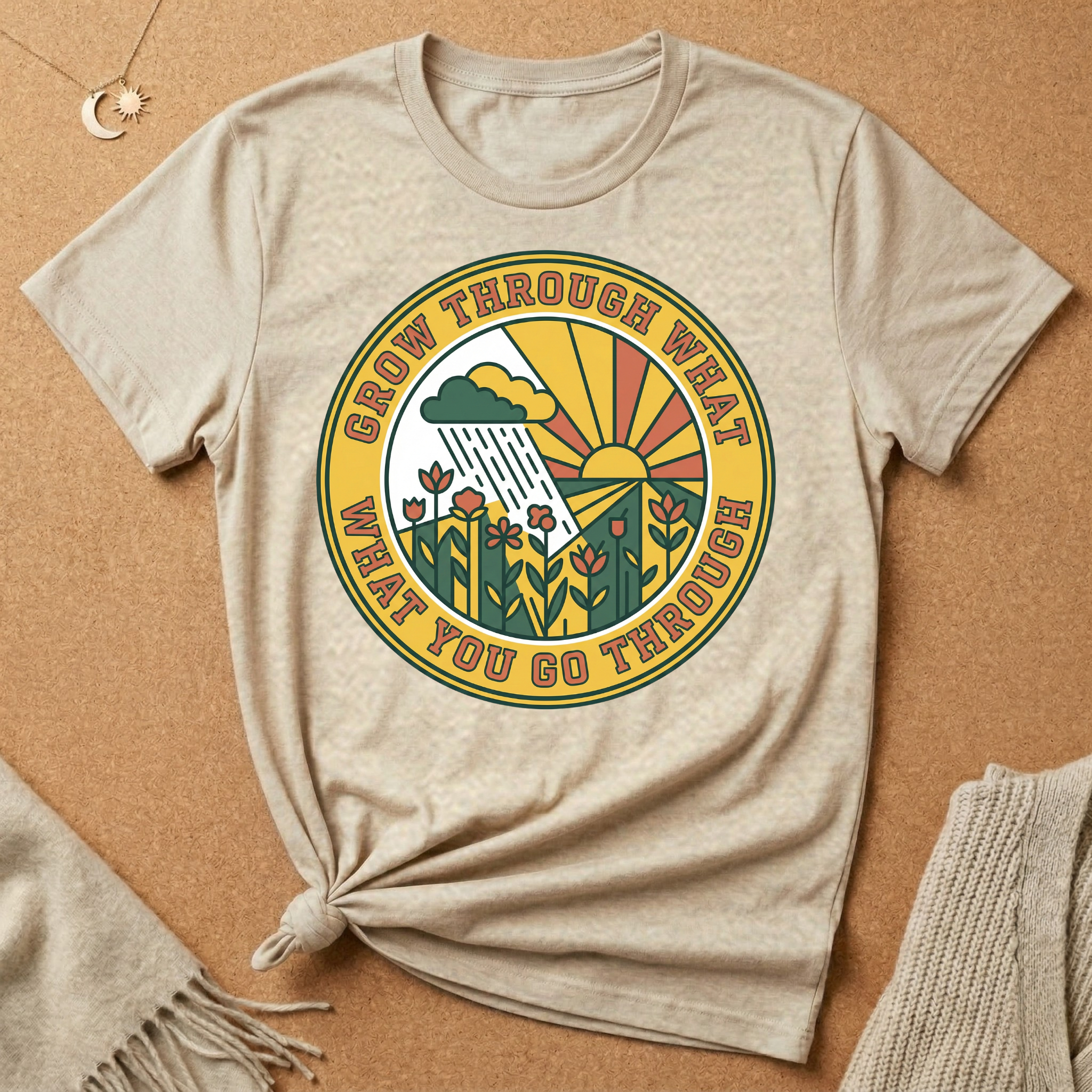 Grow Through What You Go Through Weather Badge Tee
