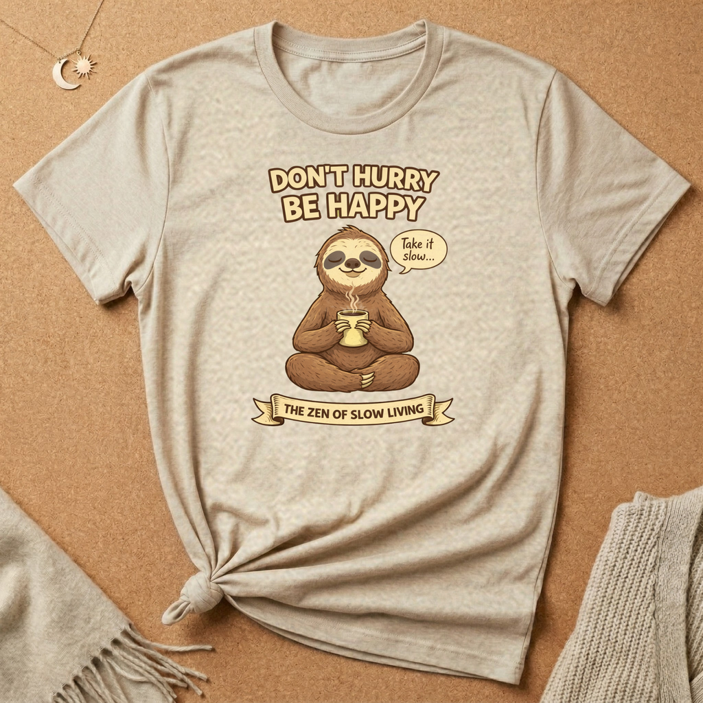 Don't Hurry Be Happy Sloth Tee