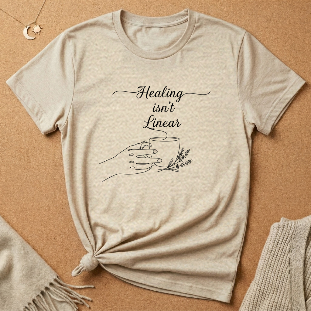 Healing isn't Linear with Coffee Cup Tee