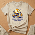 Feeling Everything Since Birth Cat With Books Tee