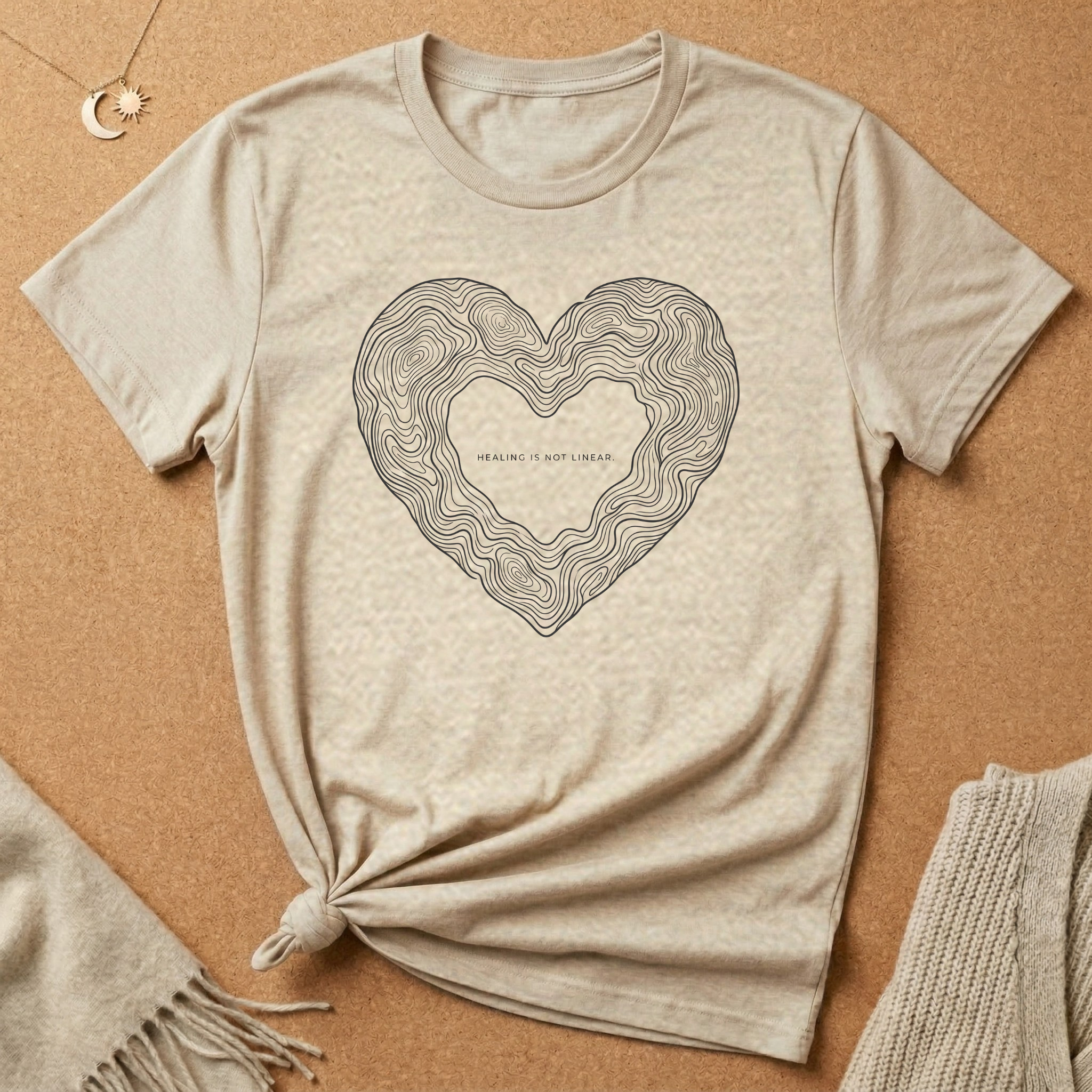 Heart Topography Healing Is Not Linear Tee