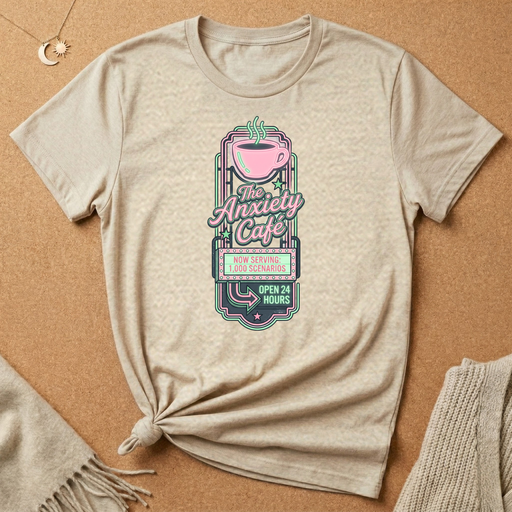 The Anxiety Cafe Neon Sign Tee