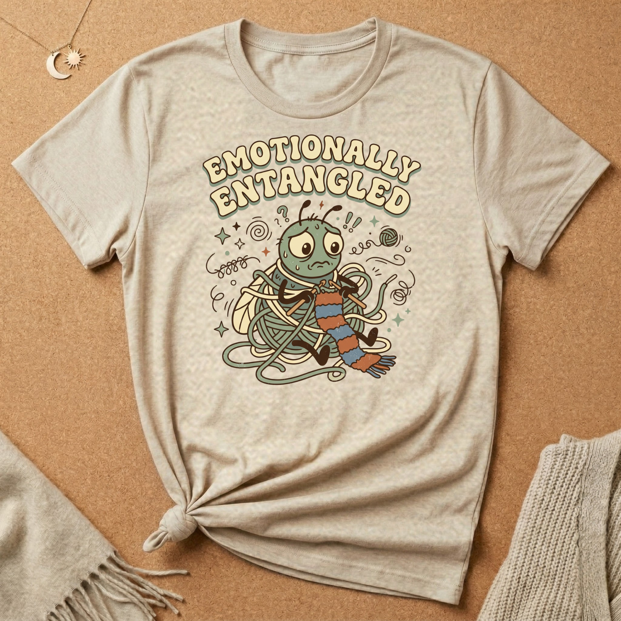 Emotionally Entagled Crochet Anxiety Fly Tee