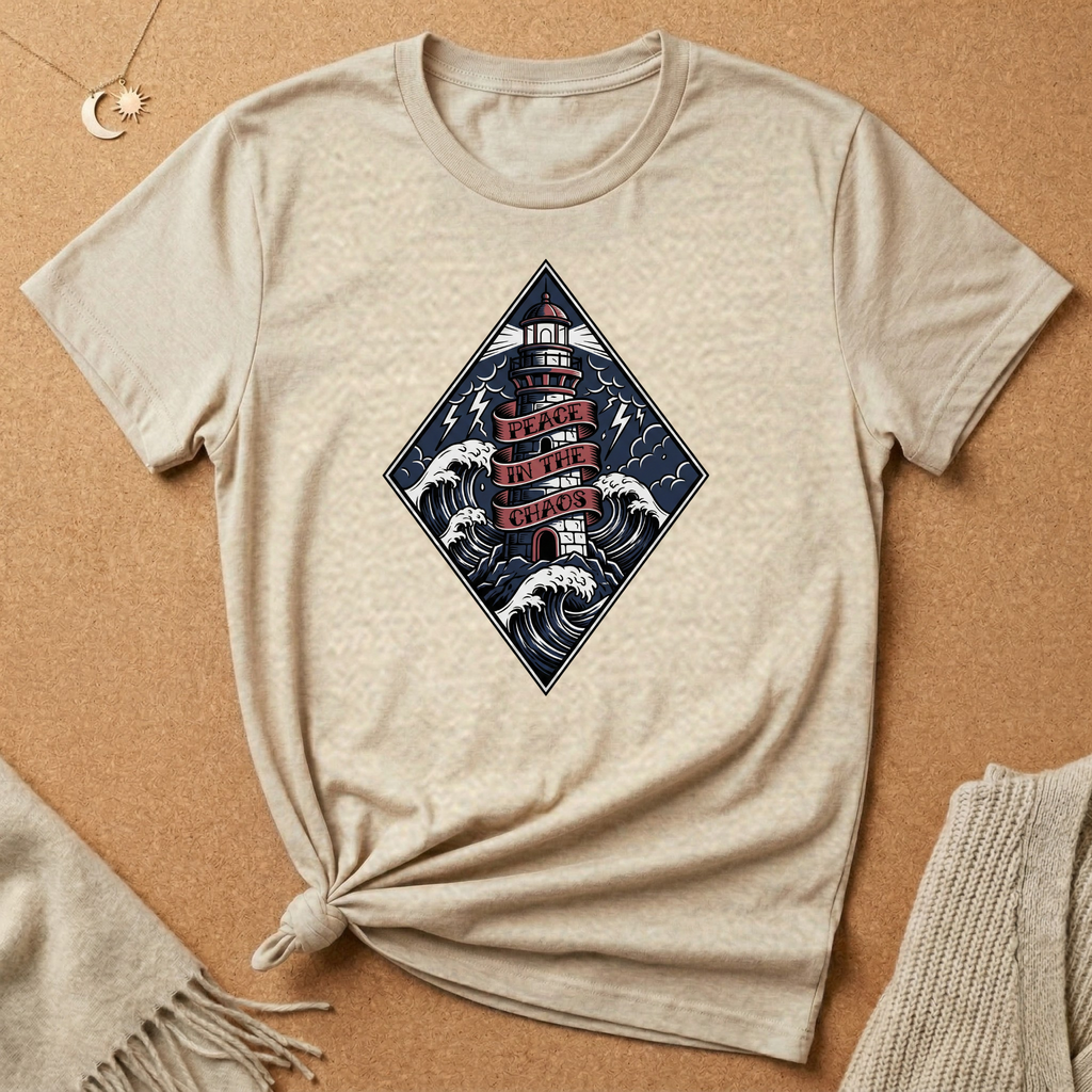 Lighthouse Peace in the Chaos Tee