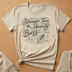 Stronger Than the Anxiety Buzz Notebook Doodle Tee
