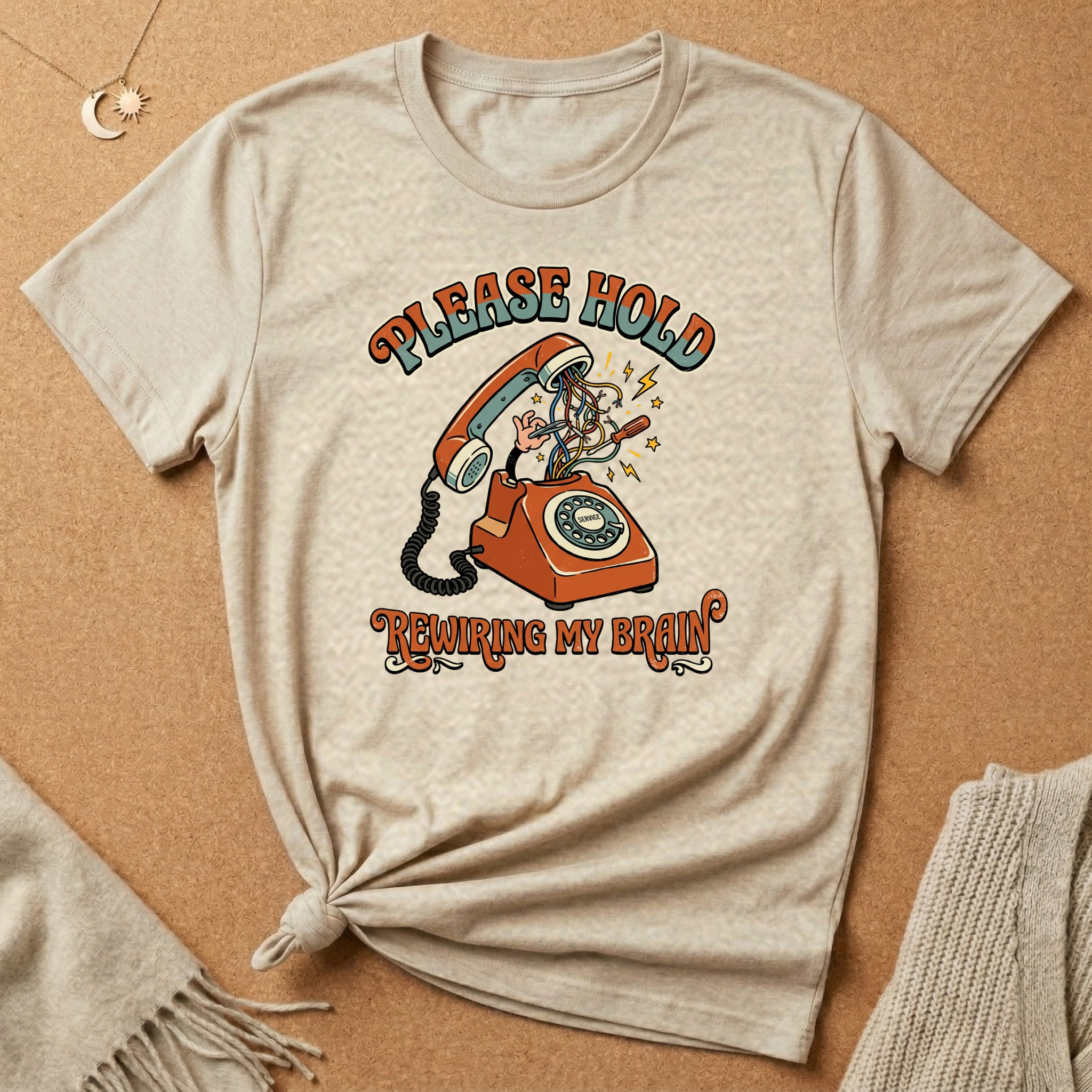 Please Hold Rewiring My Brain Tee