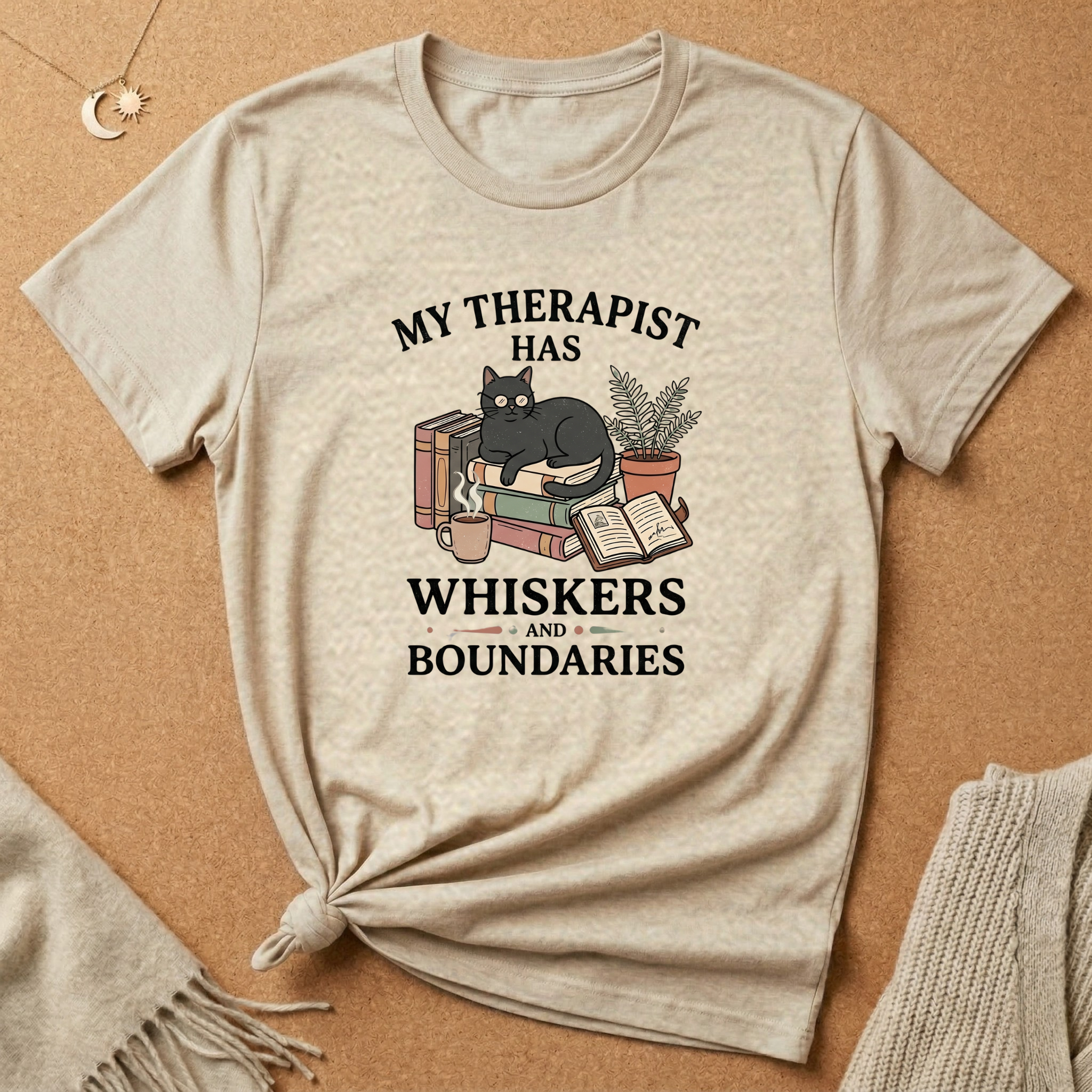 Whiskers and Boundaries Cat Tee