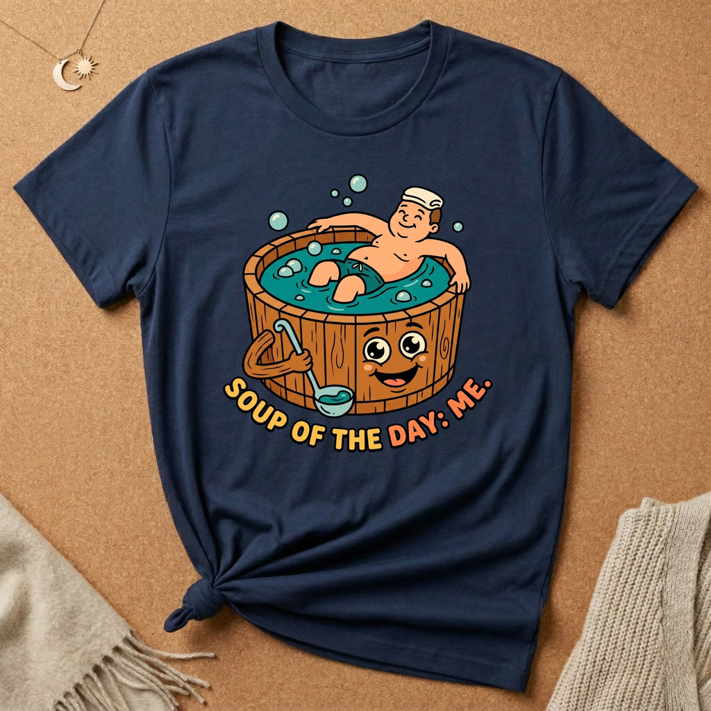 Soup of the Day: Me. Hot tub Tee