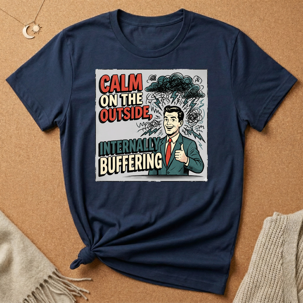 Calm on the Outside, Internally Buffering Vintage Ad Tee