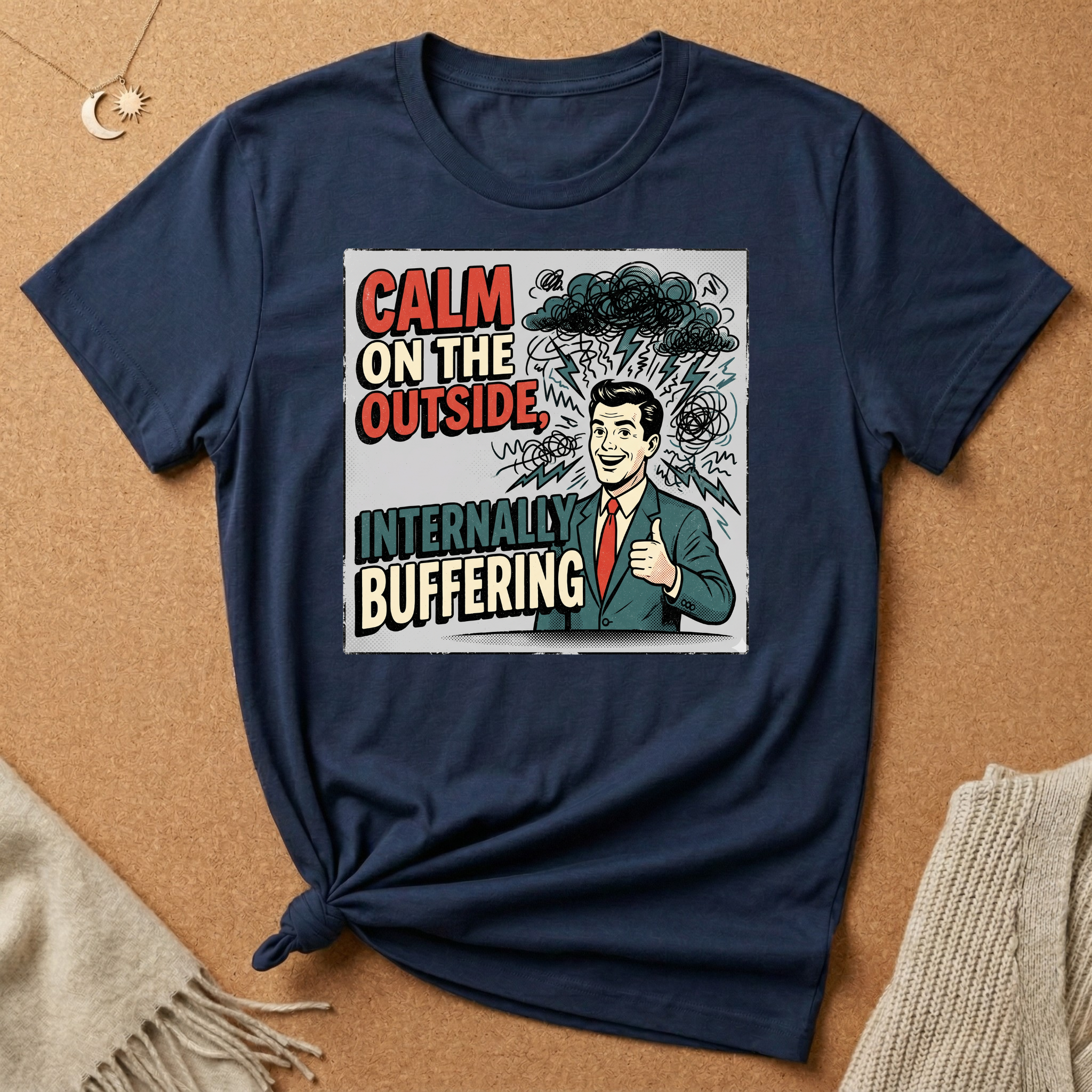 Calm on the Outside, Internally Buffering Vintage Ad Tee