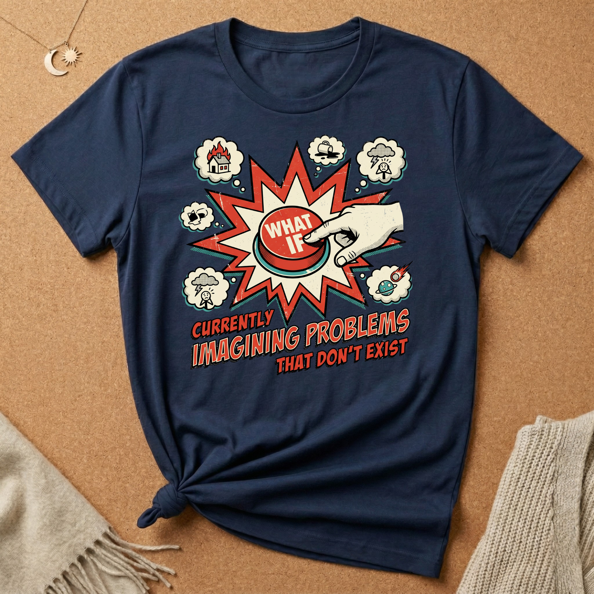 What If Button Vintage Ad Tee