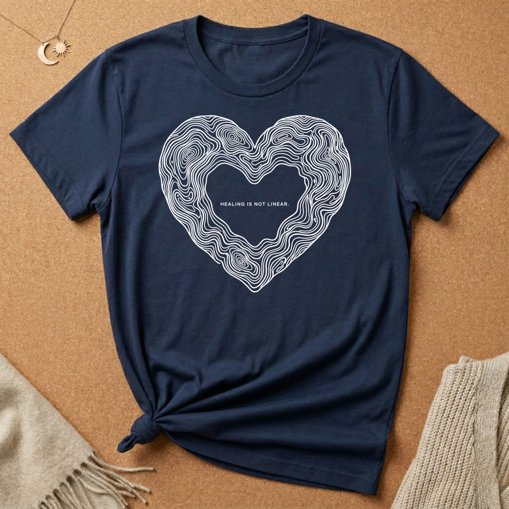Heart Topography Healing Is Not Linear Tee