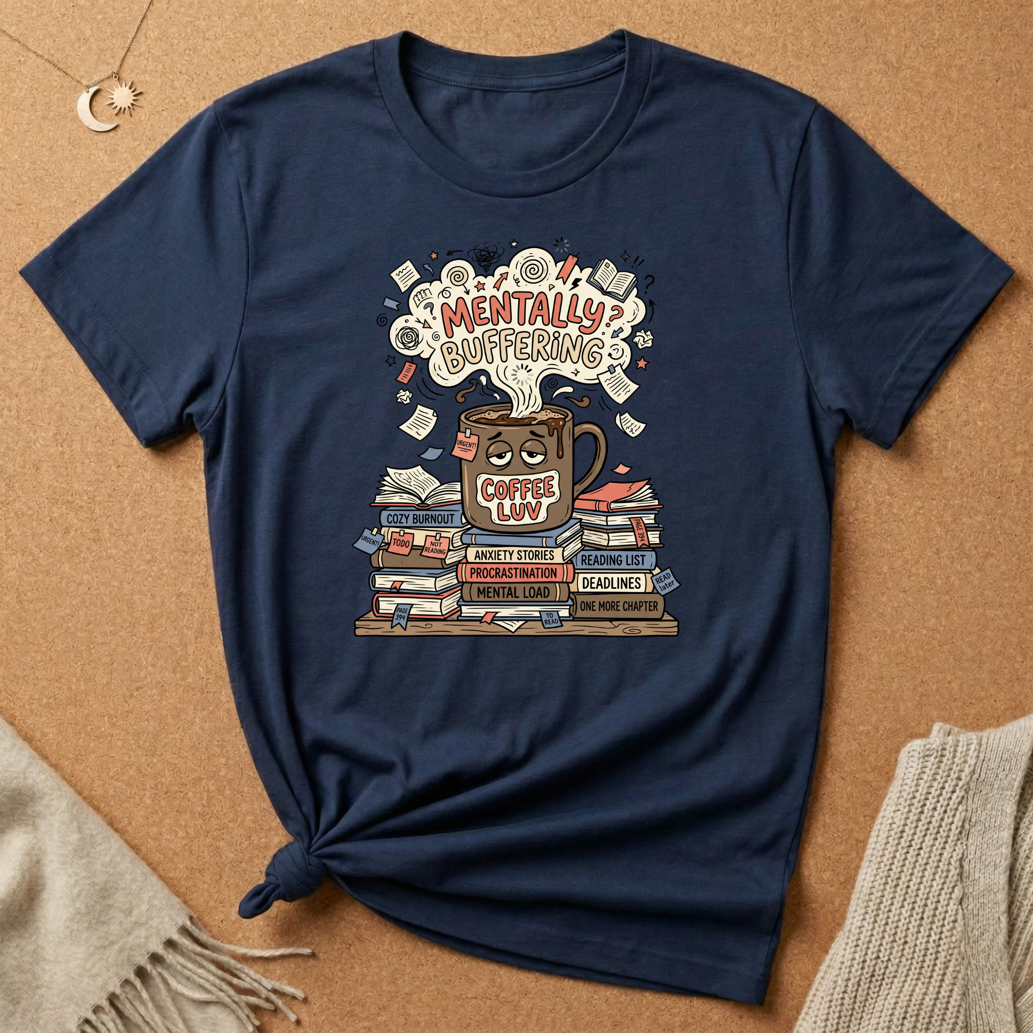 Mentally Buffering with Books Tee