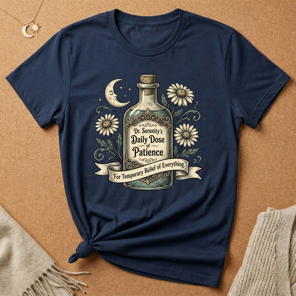 Daily Dose of Patience Apothecary Bottle Tee