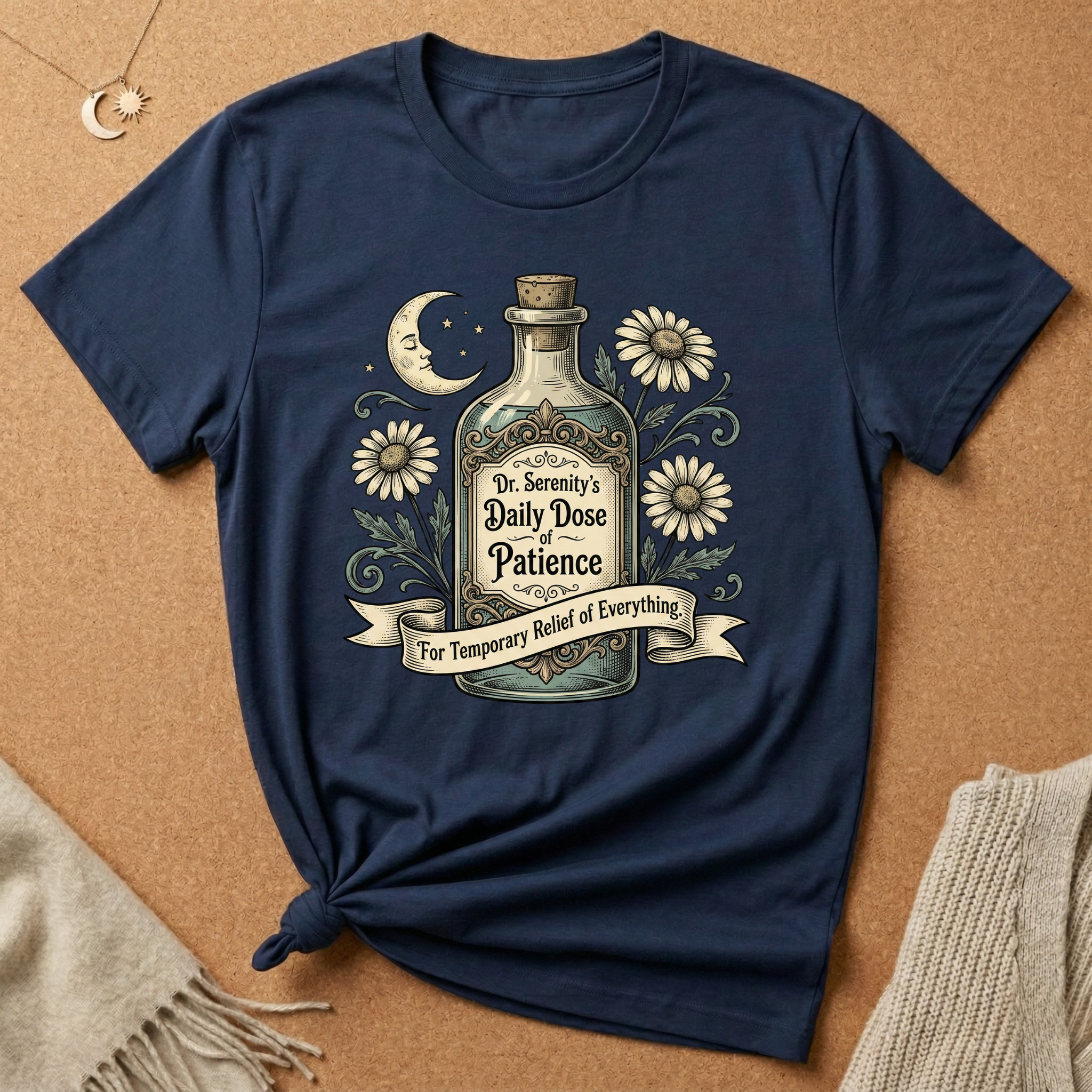 Daily Dose of Patience Apothecary Bottle Tee