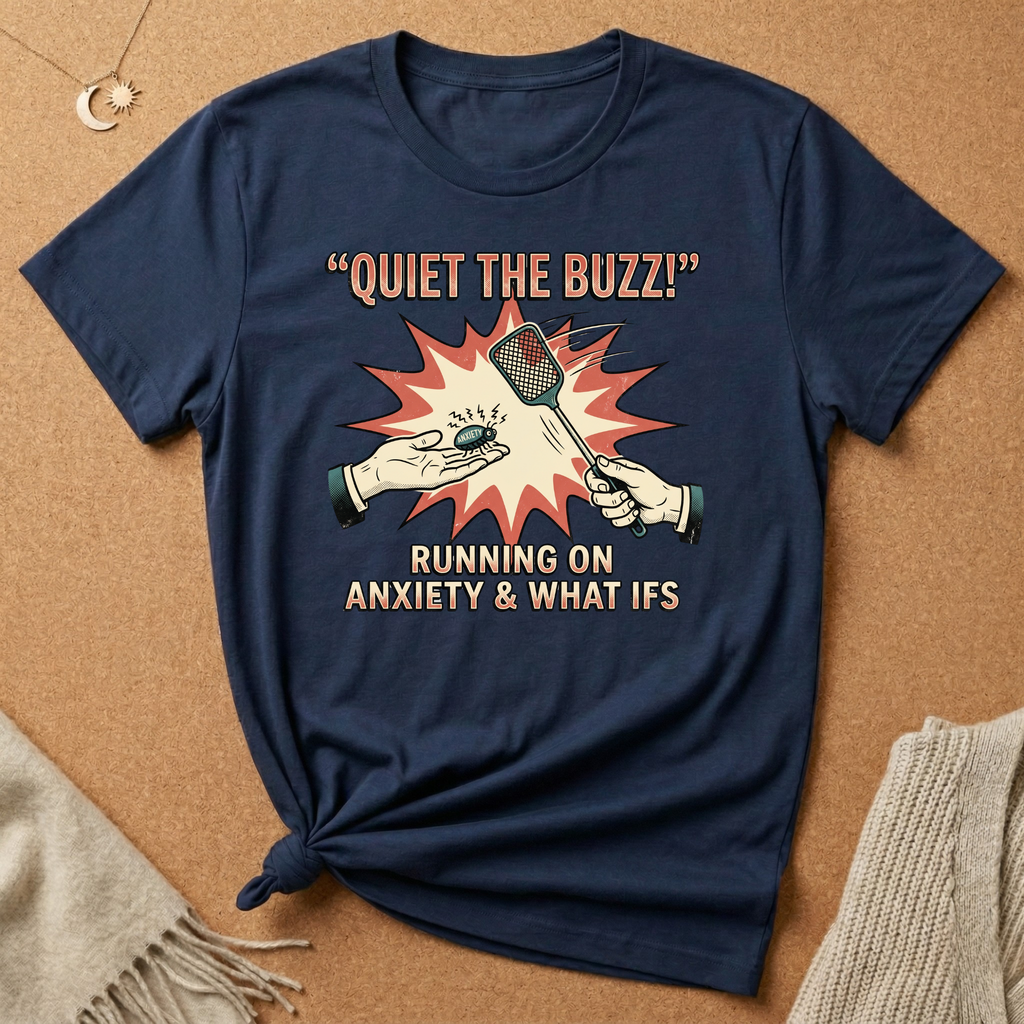 Quiet the Buzz! Running On Anxiety and What Ifs Tee