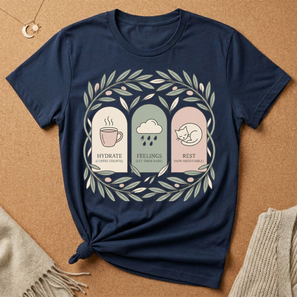 Hydrate, Feelings, and Rest Tee