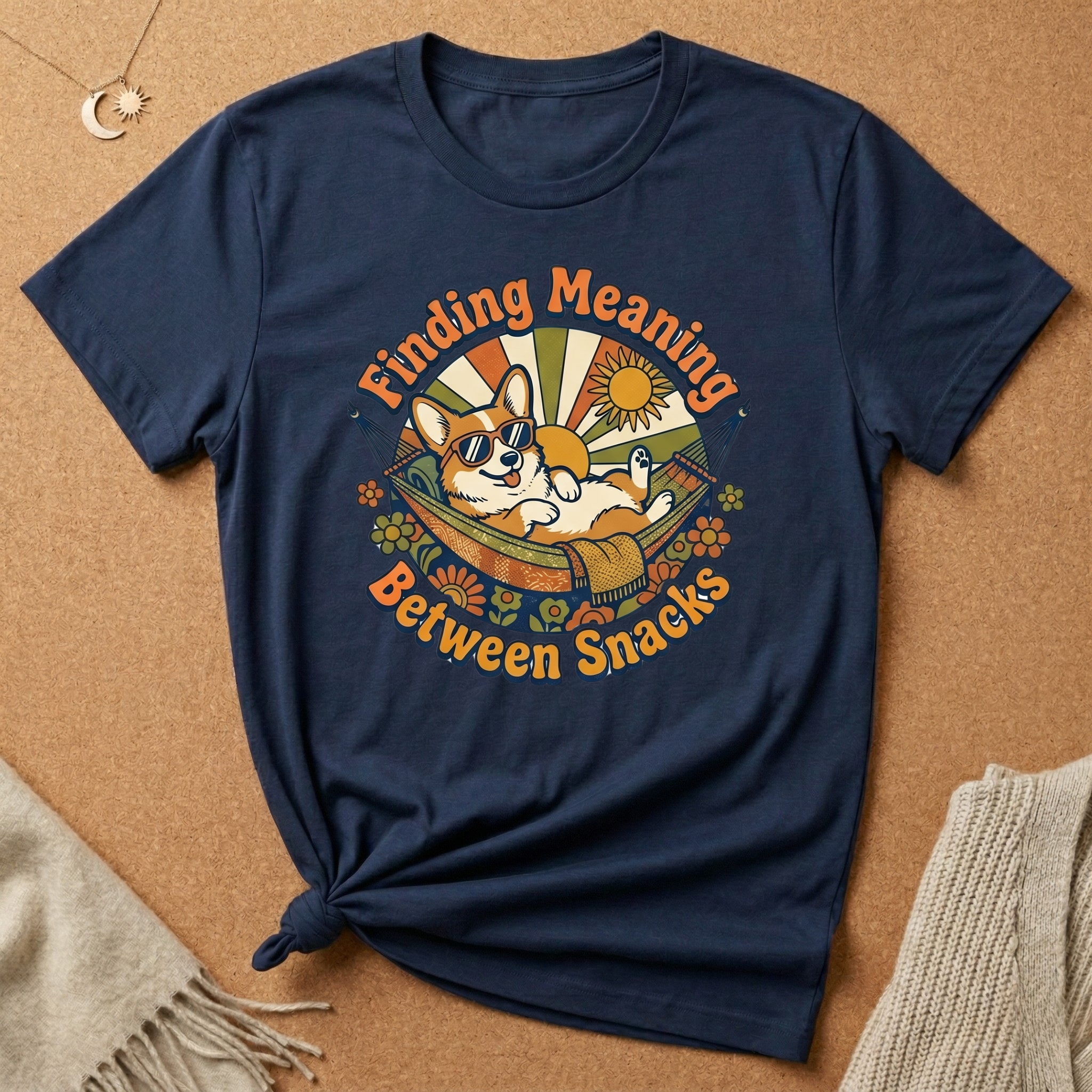 Finding Meaning Between Snacks Chill Corgi Tee