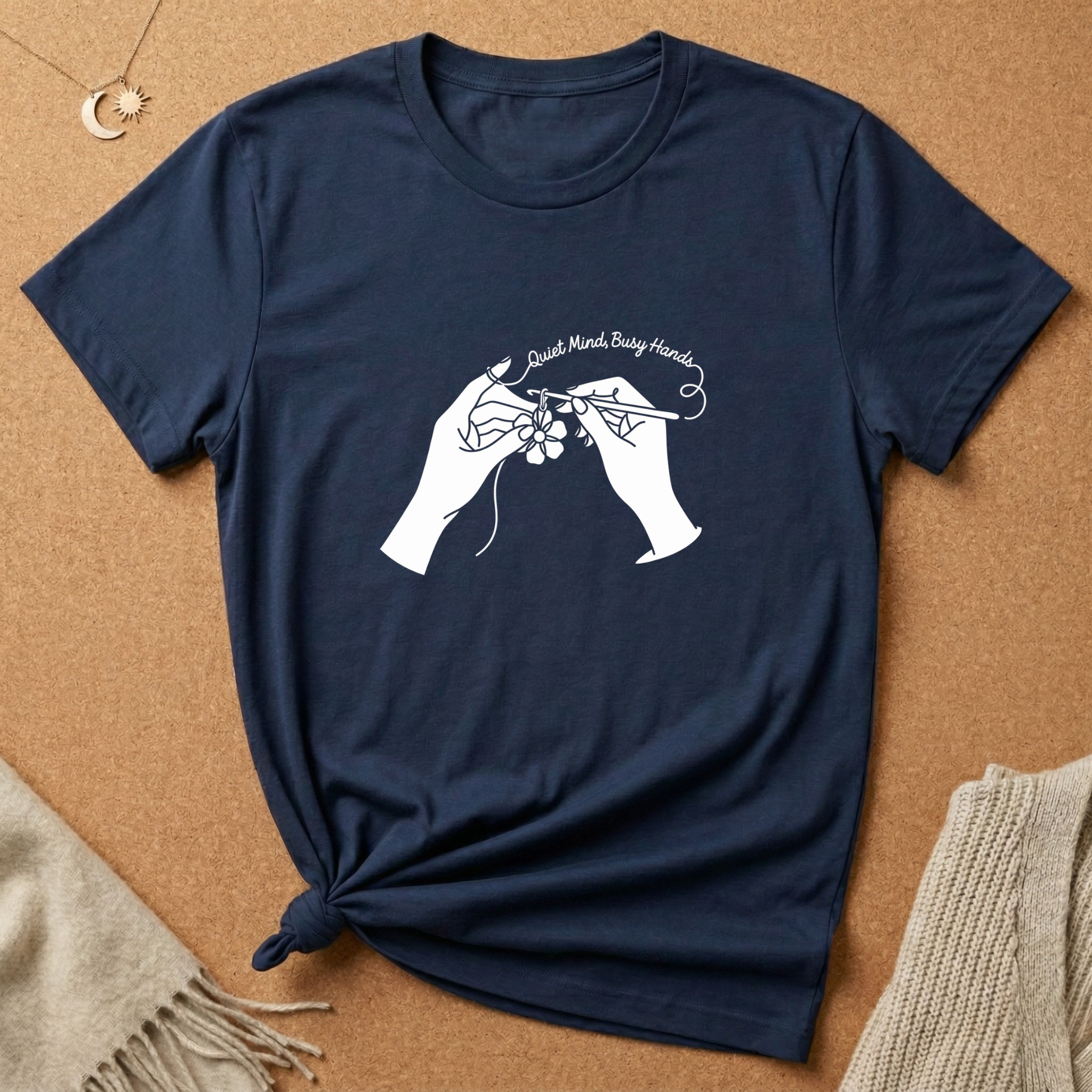 Quiet Mind, Busy Hands Crochet Tee