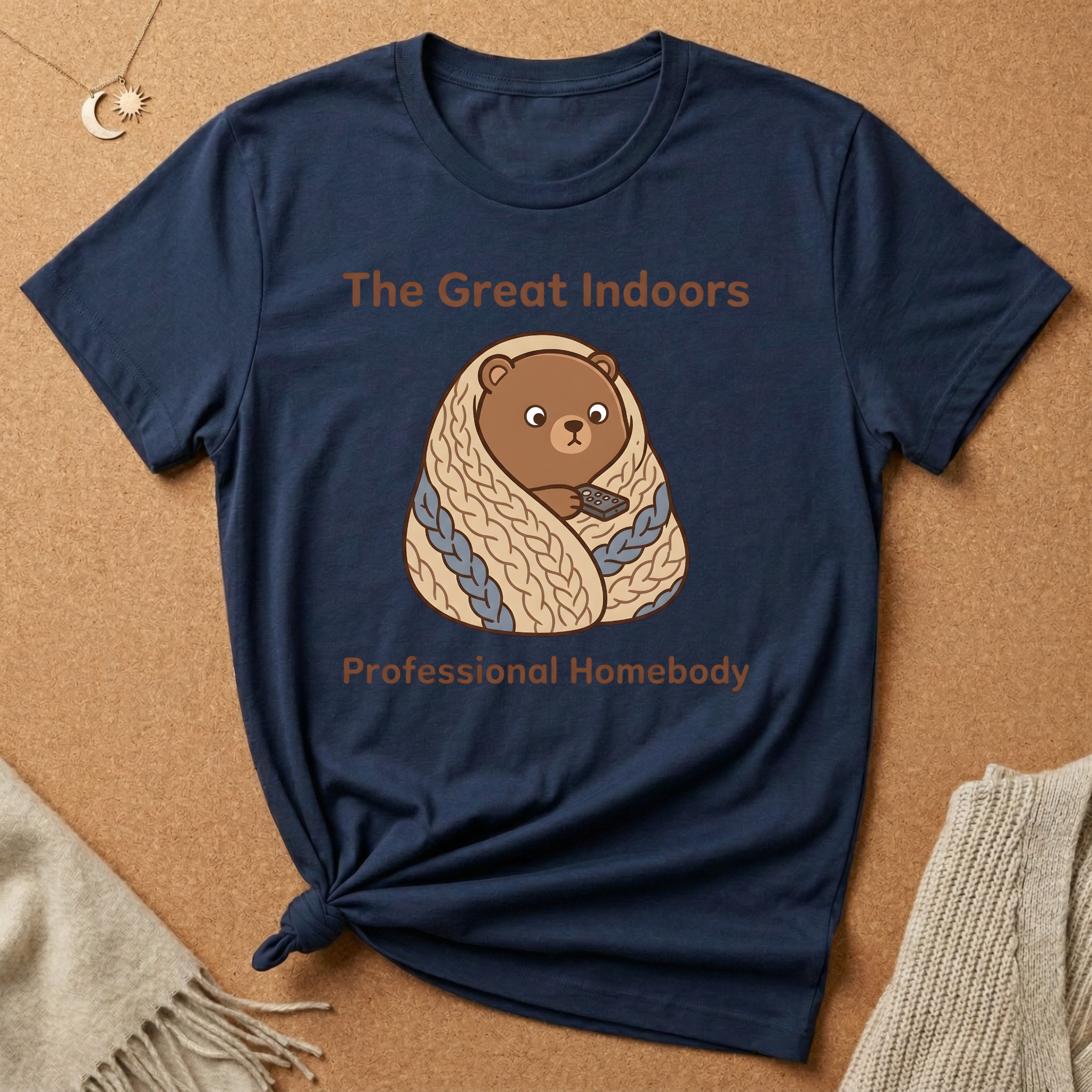 The Great Indoors Tee – "Professional Homebody" Cozy Bear Tee