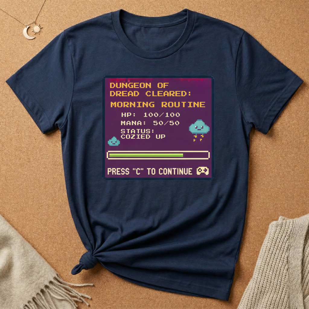Dungeon of Dread Cleared: Morning Routine Game Tee