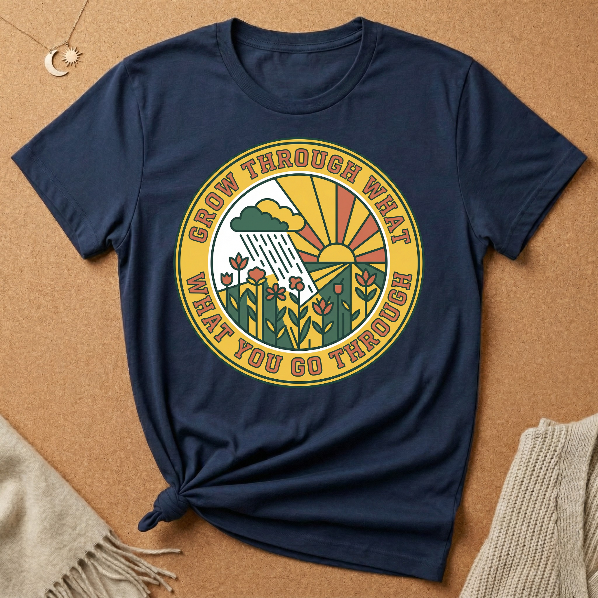 Grow Through What You Go Through Weather Badge Tee