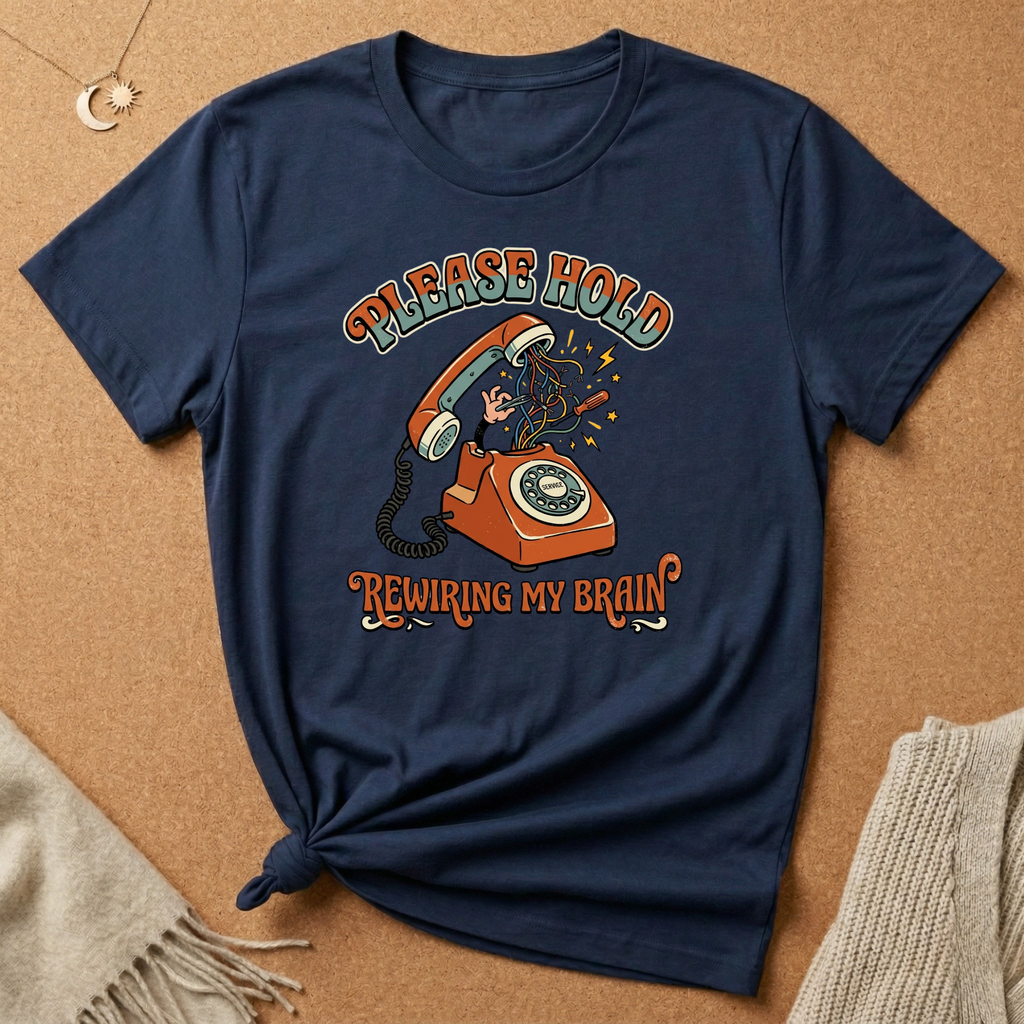 Please Hold Rewiring My Brain Tee