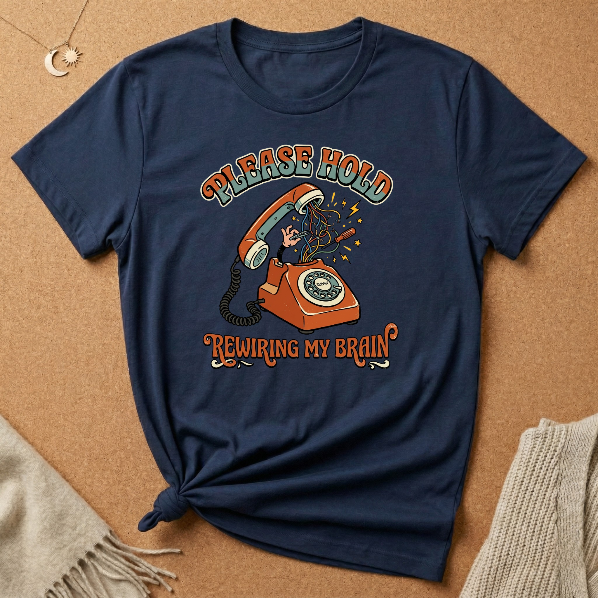 Please Hold Rewiring My Brain Tee