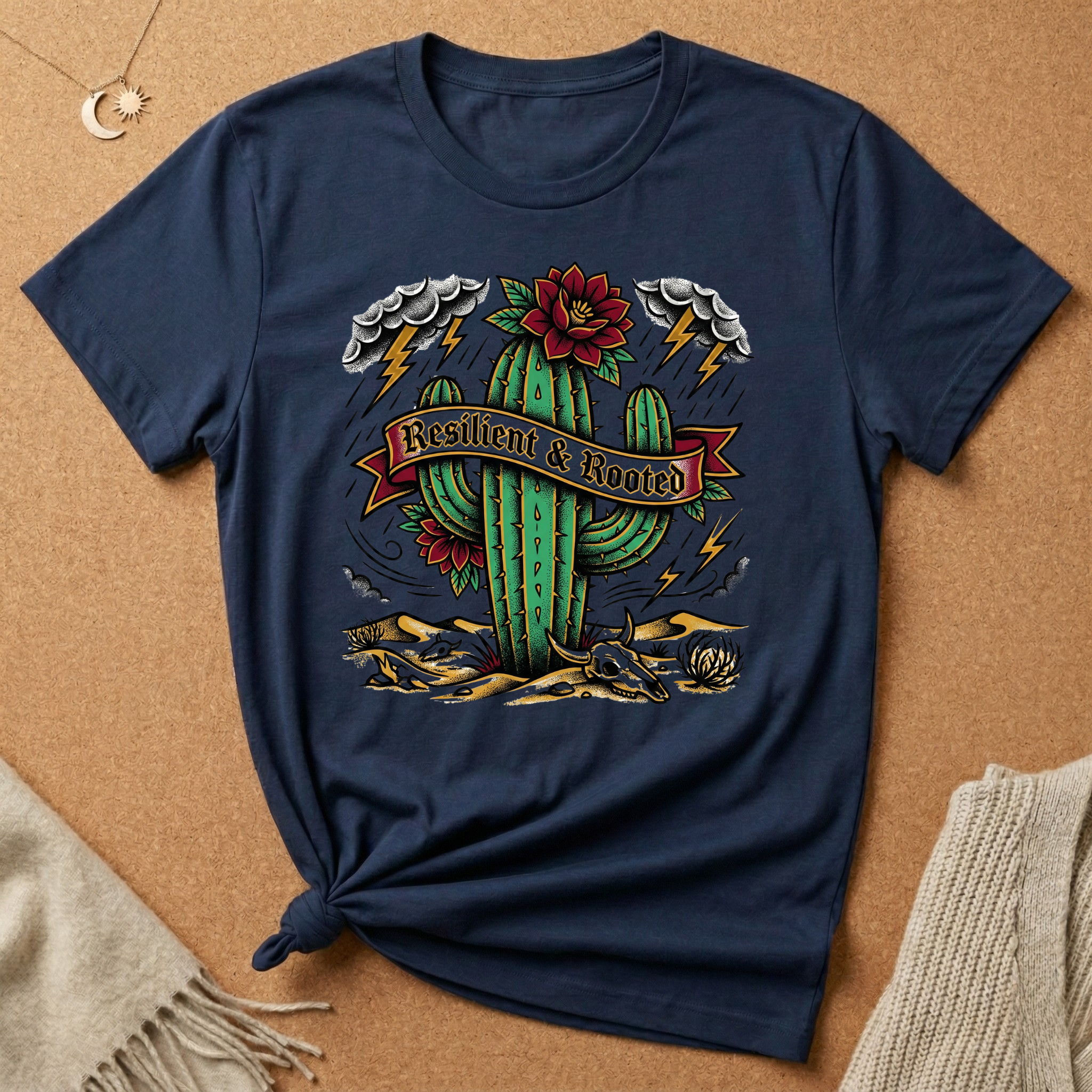 Resilient and Rooted with cactus Tee