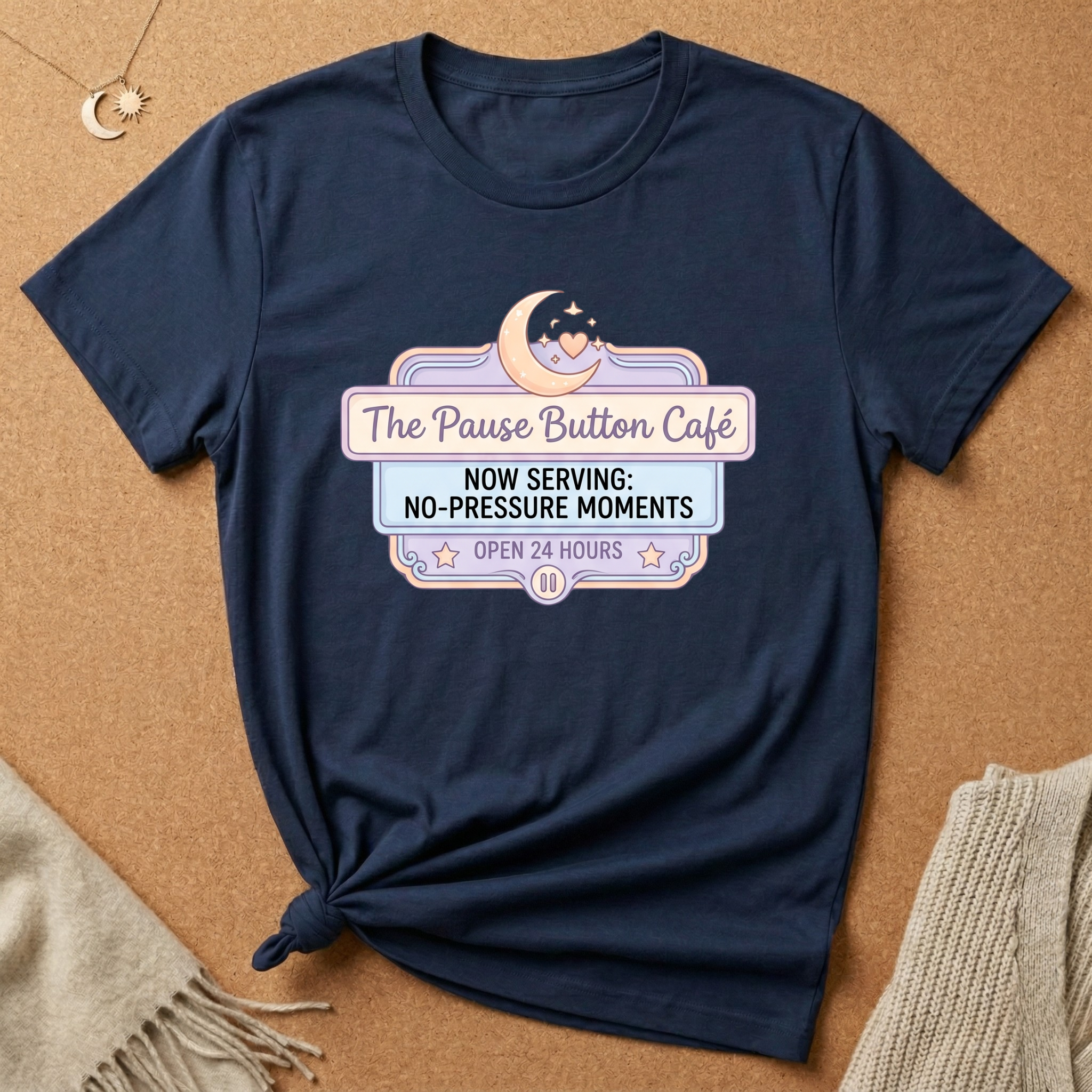 Pause Button Cafe Tee
