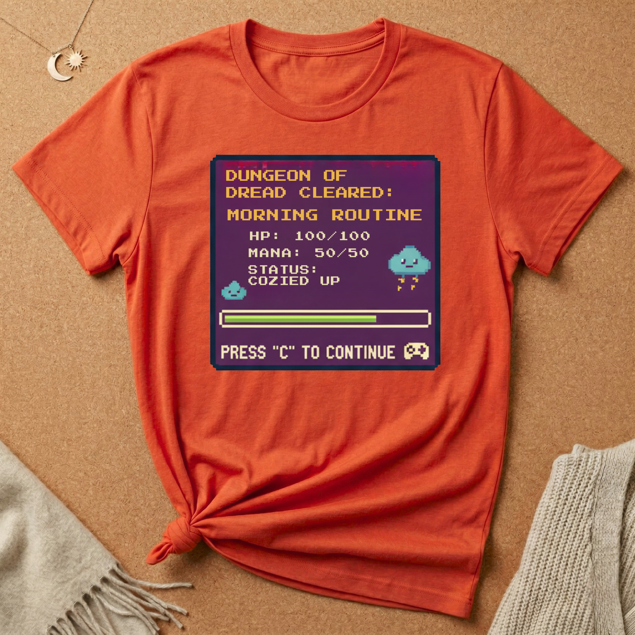 Dungeon of Dread Cleared: Morning Routine Game Tee